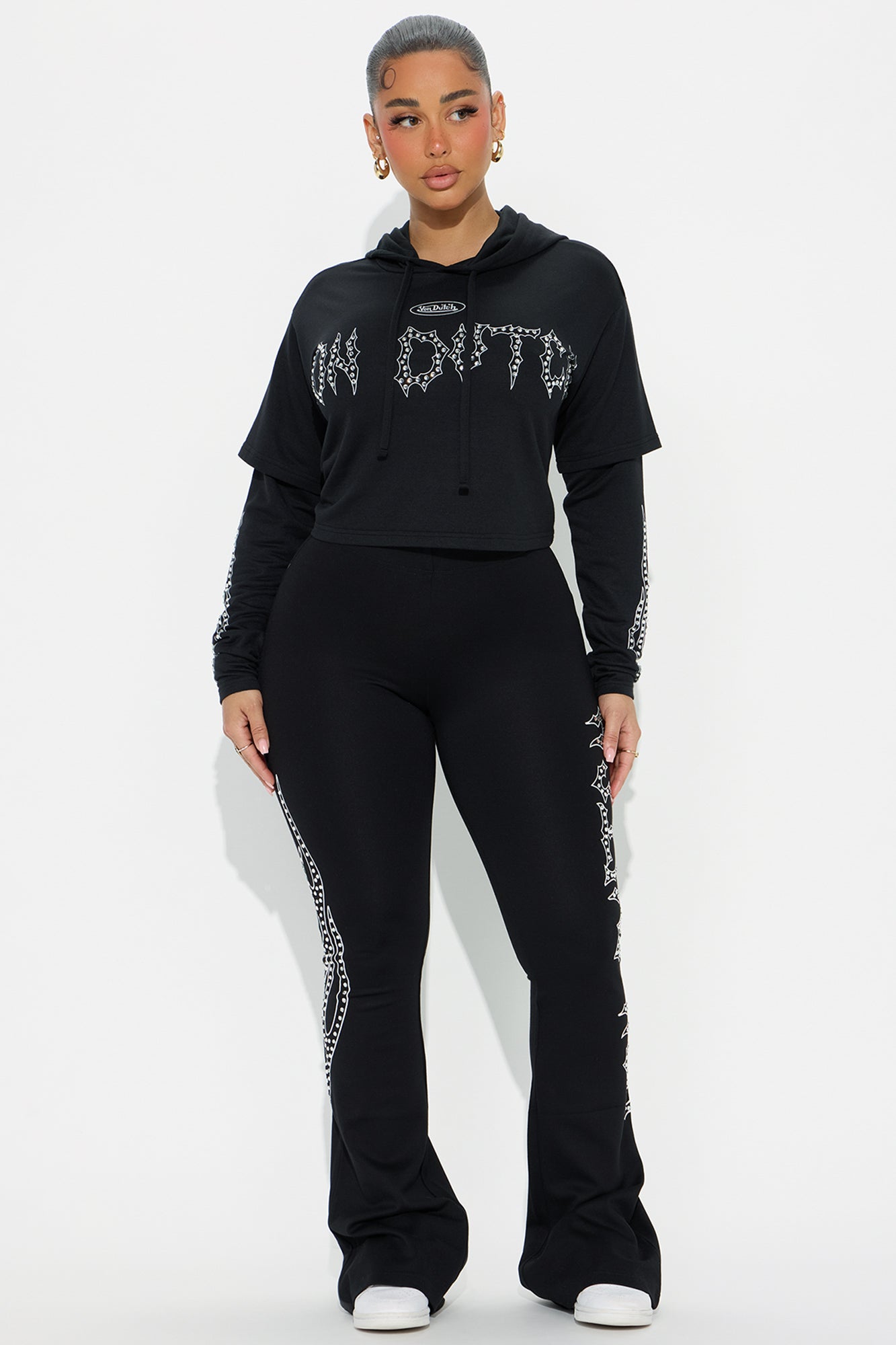 Von Dutch Fire Racer Layered Hoodie - Black