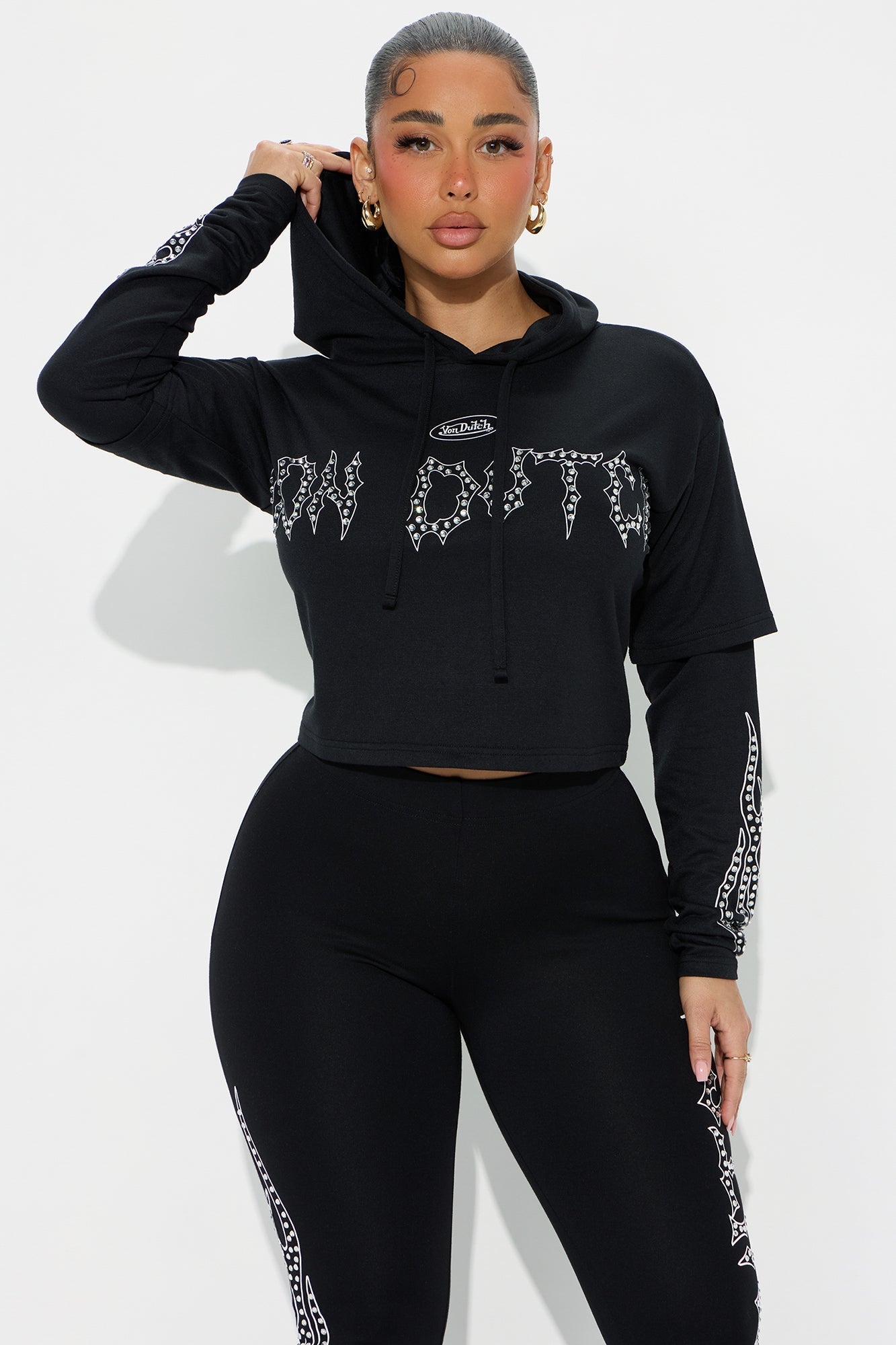 Von Dutch Fire Racer Layered Hoodie - Black