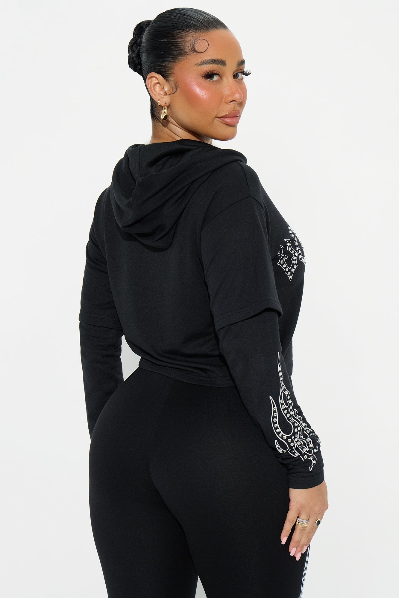 Von Dutch Fire Racer Layered Hoodie - Black