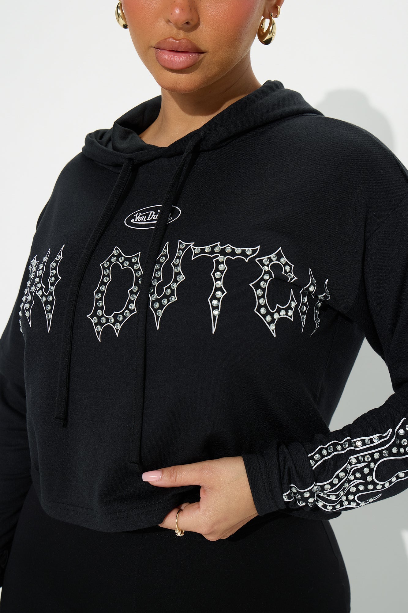 Von Dutch Fire Racer Layered Hoodie - Black