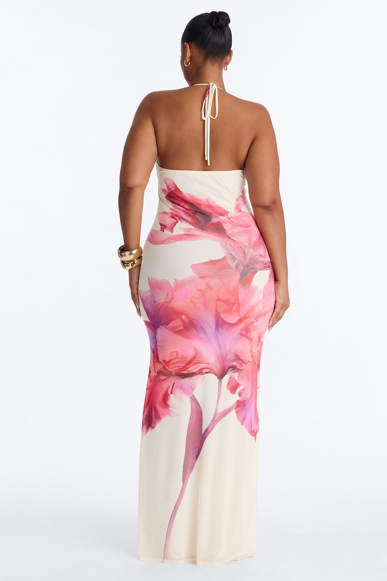 Iyla Floral Mesh Maxi Dress - Pink/combo