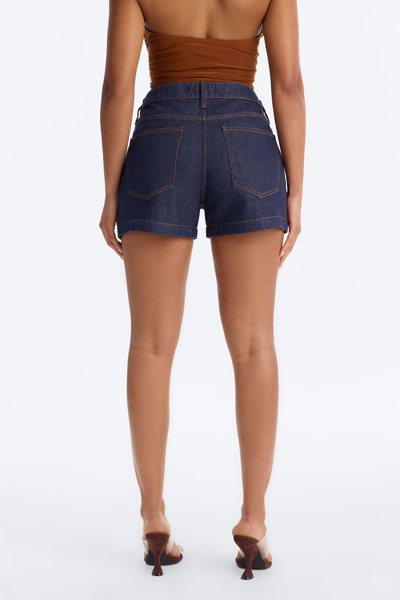 Heatwave Honey High Rise Denim Shorts - Dark Denim