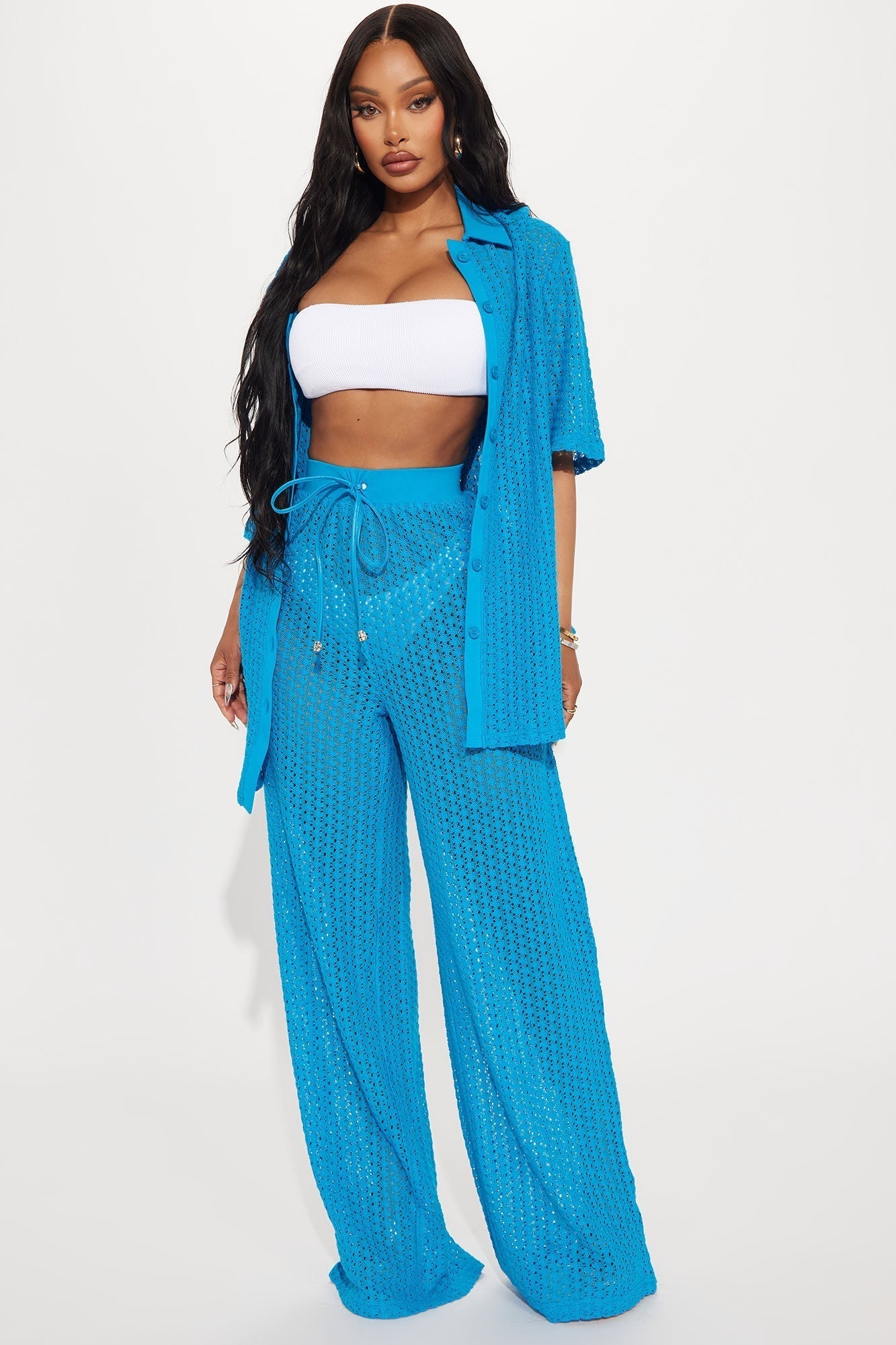 Abby Swim Cover Up Pants - Blue