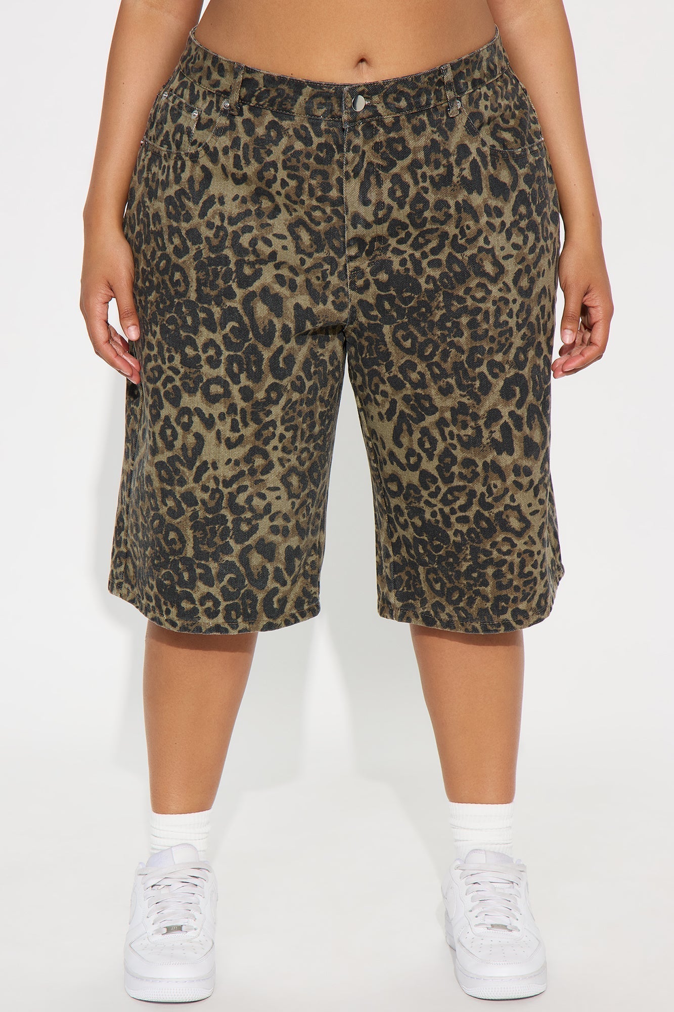 What Do You Know Leopard Bermuda Short - Brown/combo