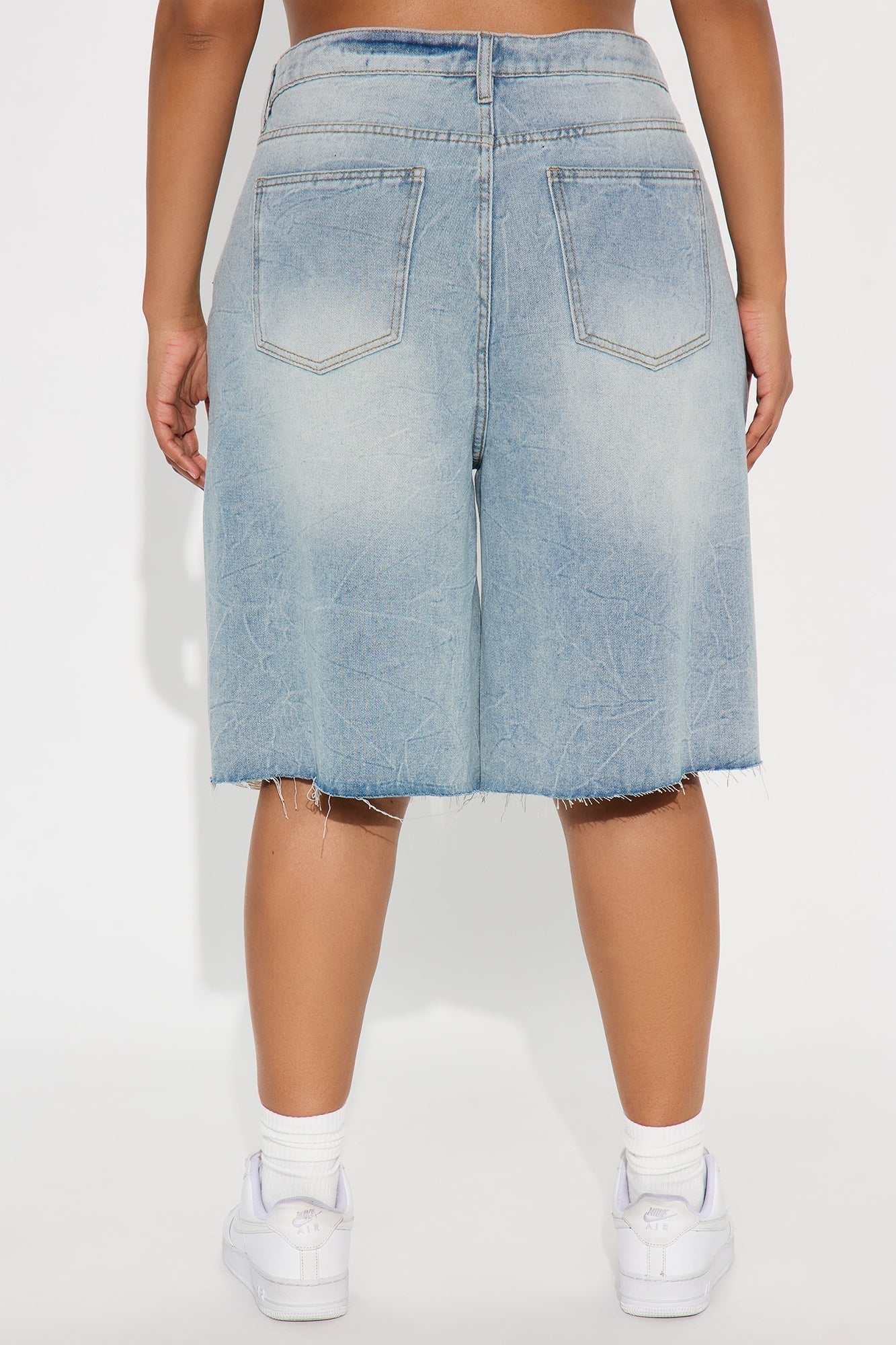 Watch Me Go Ripped Denim Shorts - Vintage Wash