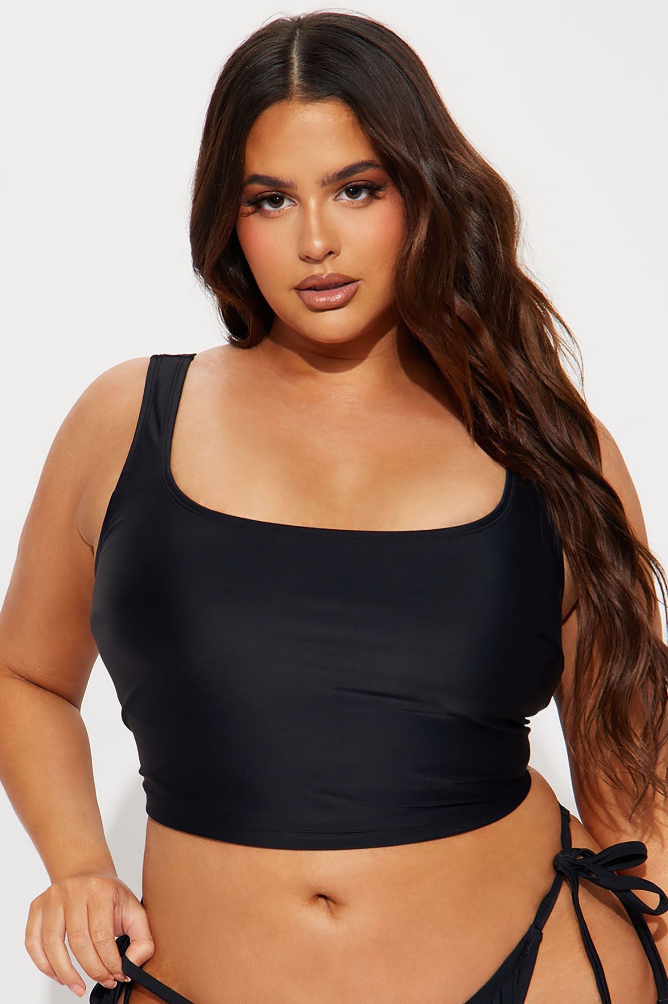 Maui Mix And Match Tank Shirt Bikini Top - Black