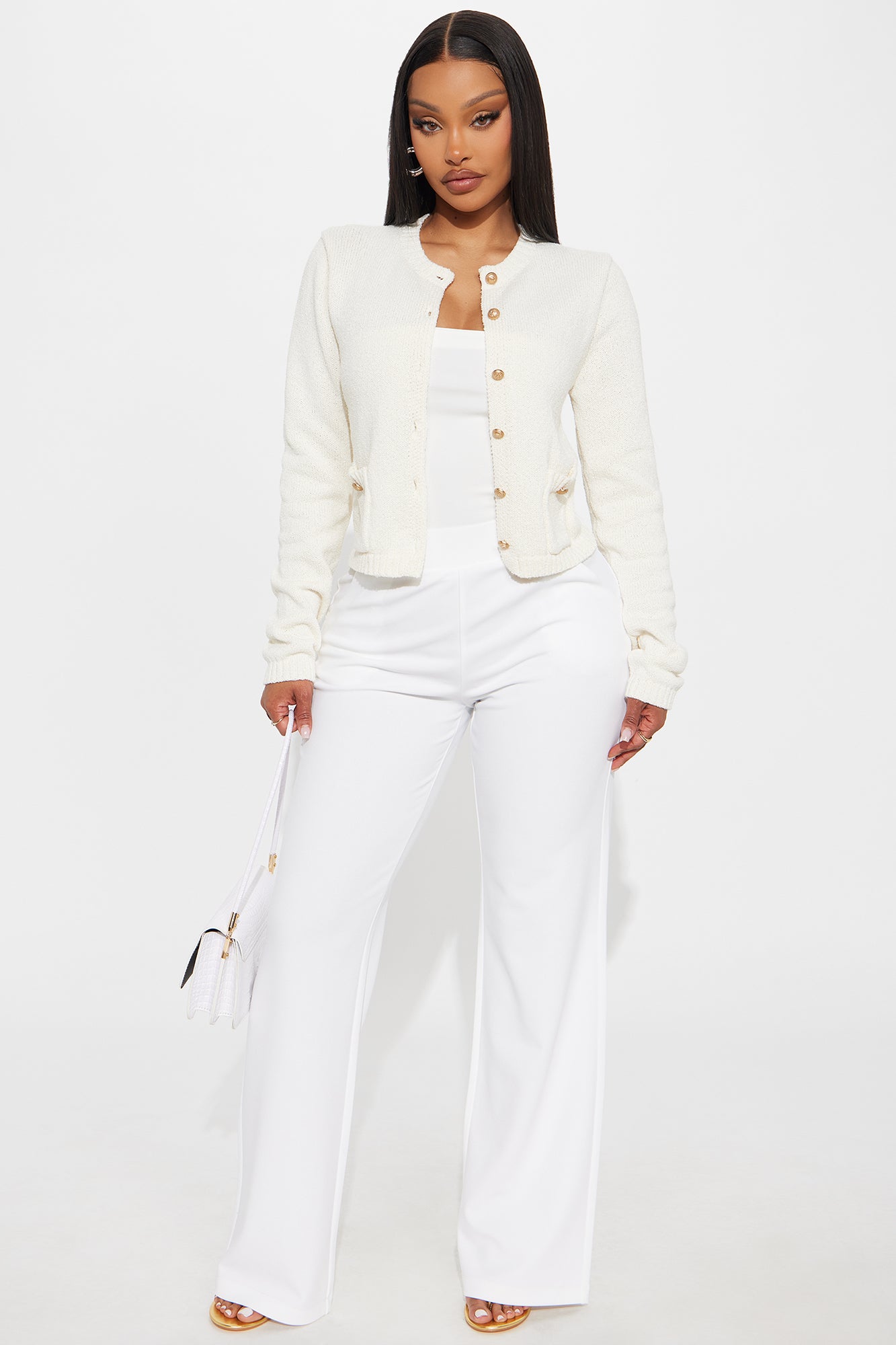 Professionally Chic Cardigan Sweater - Cream