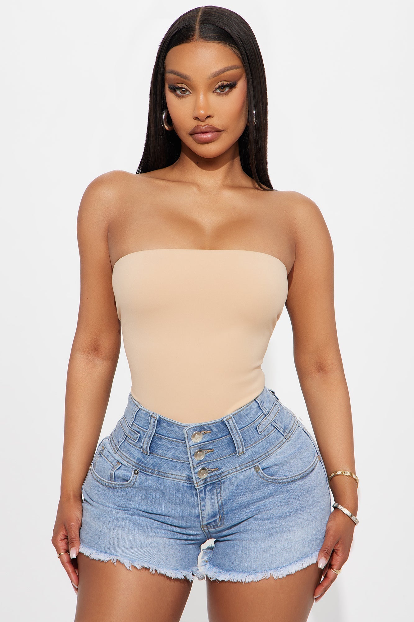 Alli Double Lined Strapless Bodysuit - Nude