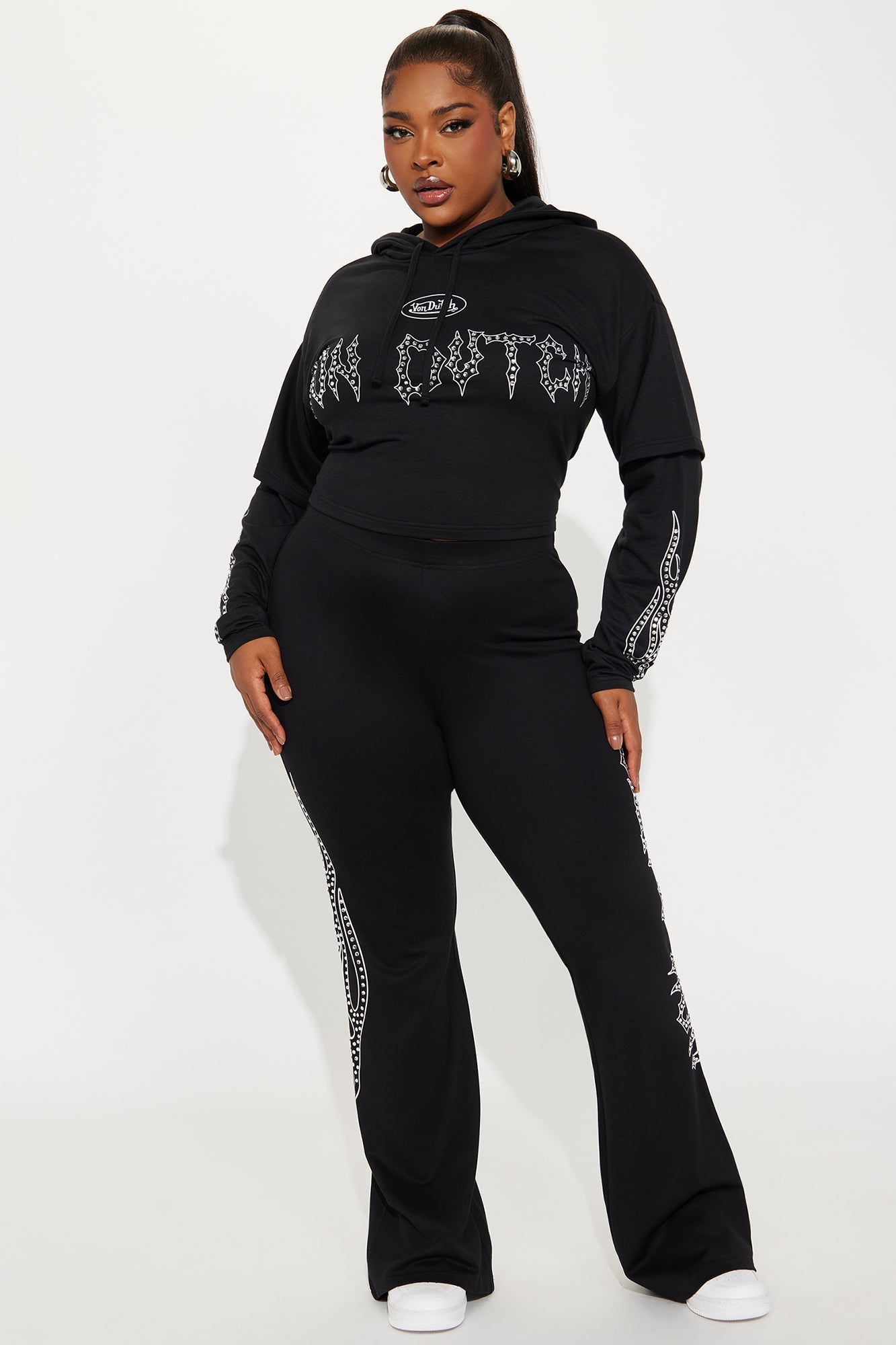 Von Dutch Fire Racer Layered Hoodie - Black