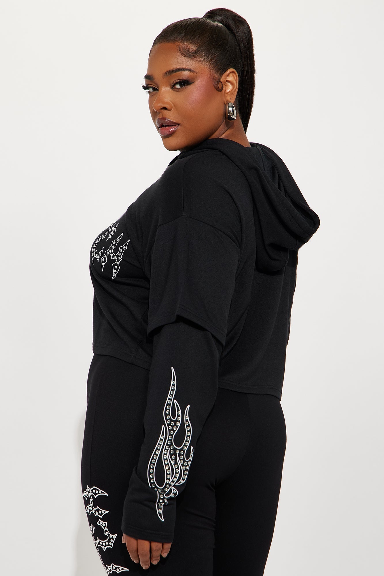 Von Dutch Fire Racer Layered Hoodie - Black