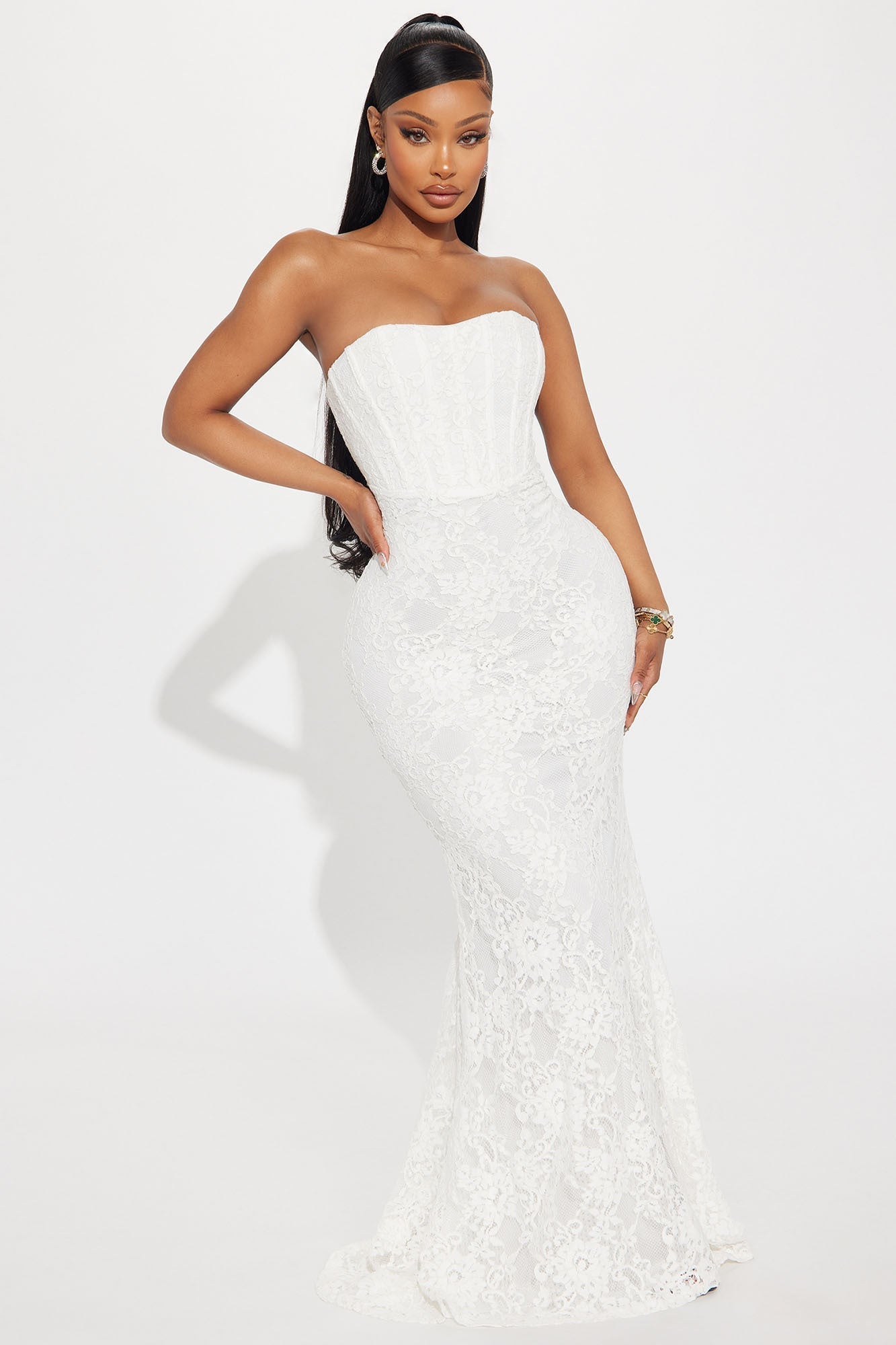 Linnea Lace Maxi Dress - White