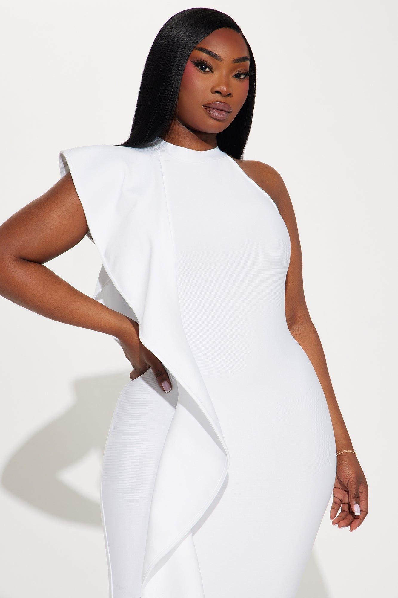 Raylin Bandage Midi Dress - White