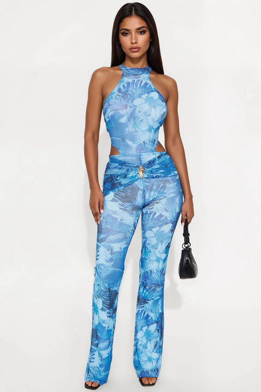 Cool Down Mesh Jumpsuit - Navy