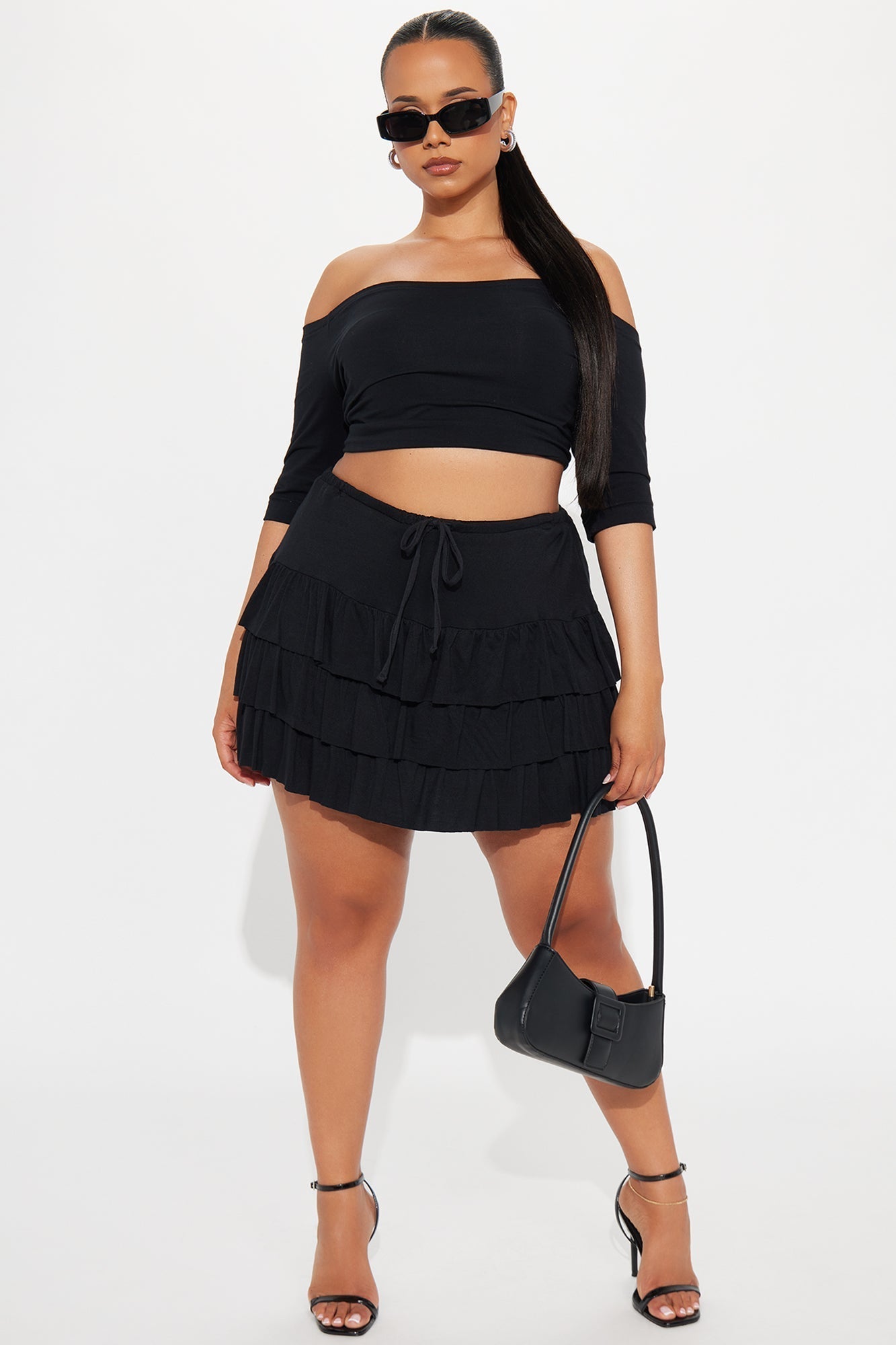 Jalena Ruffle Skort - Black