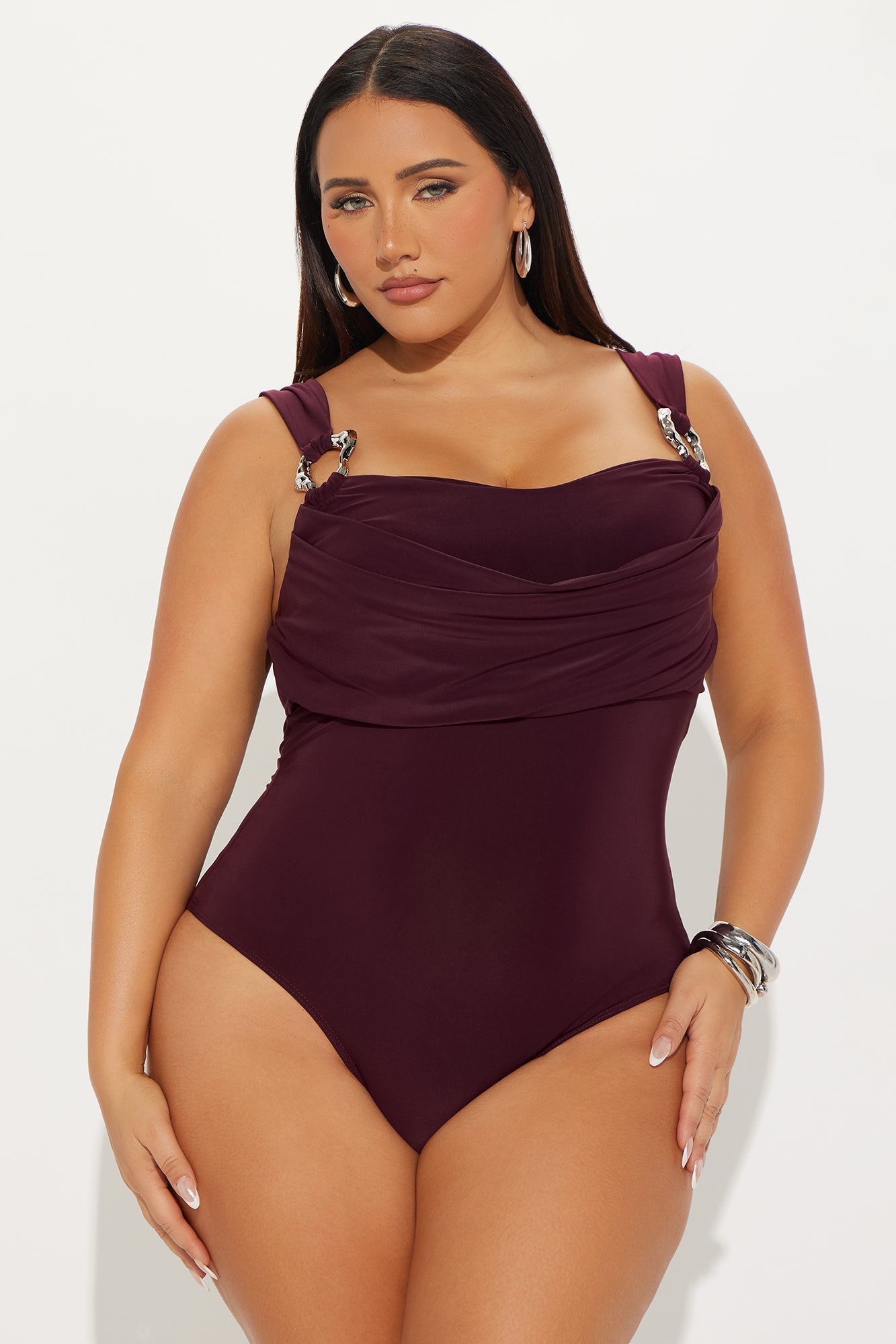 Never Overdone Cowl Neck Bodysuit - Plum