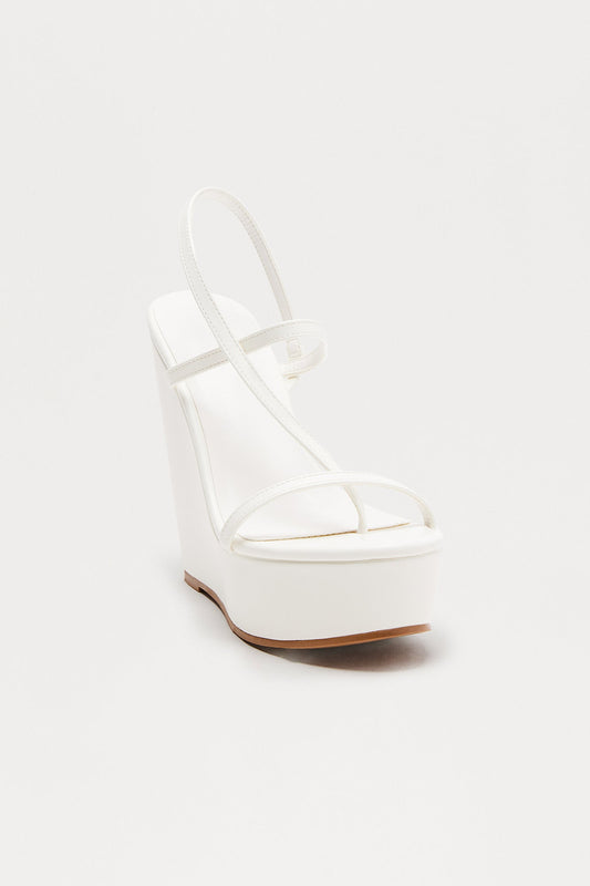 Alliance Platform Slingback Wedges - White