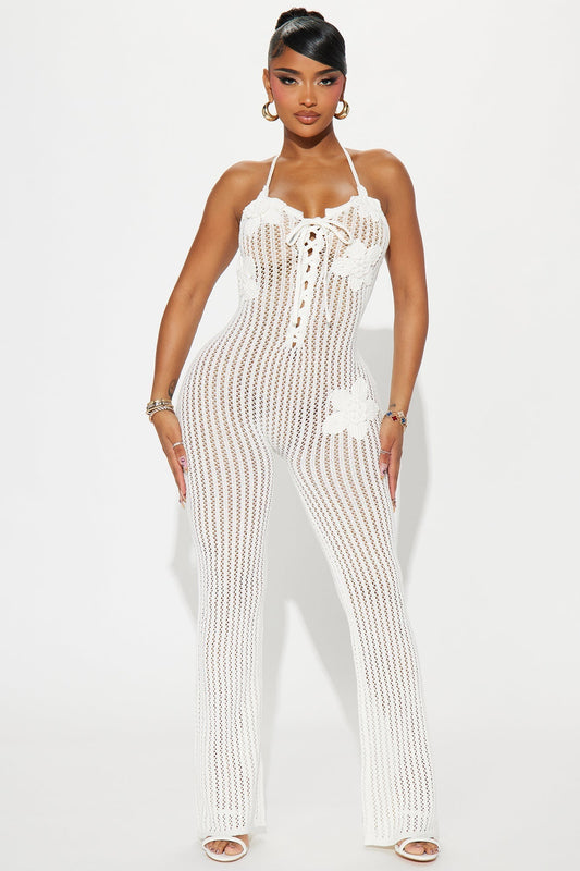 Kayley Crochet Jumpsuit - Cream
