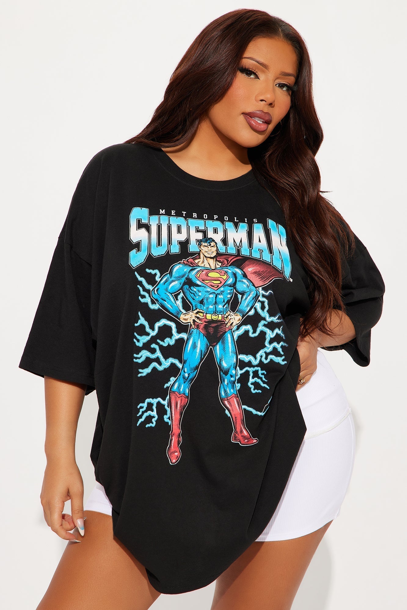Superman Oversized Tee - Black