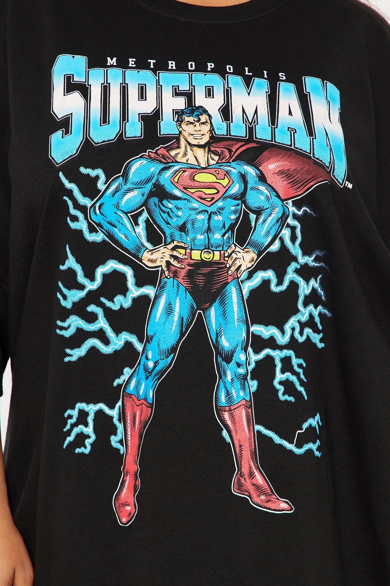 Superman Oversized Tee - Black