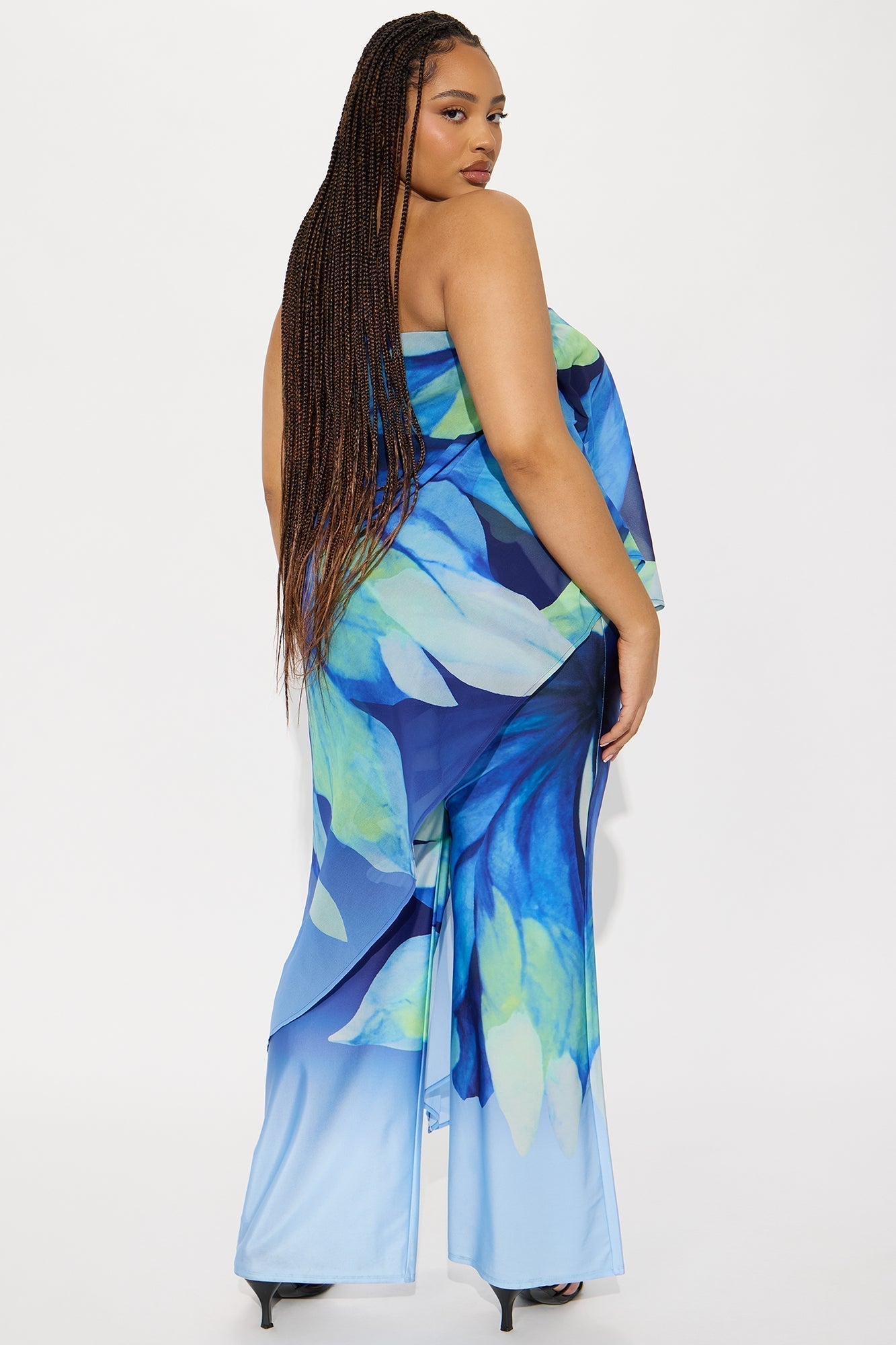 Danielle Flowy Floral Jumpsuit - Blue