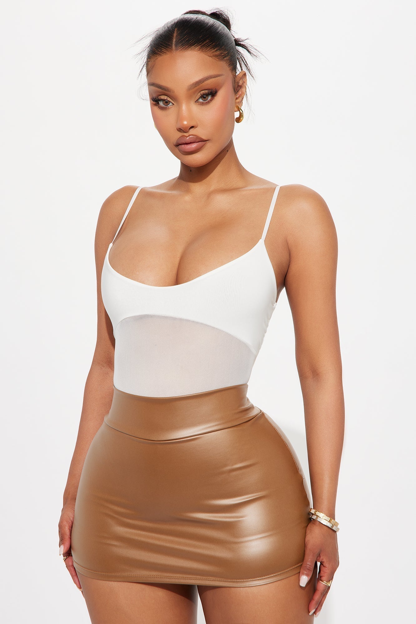 Calypso Sheer Mesh Bodysuit - White