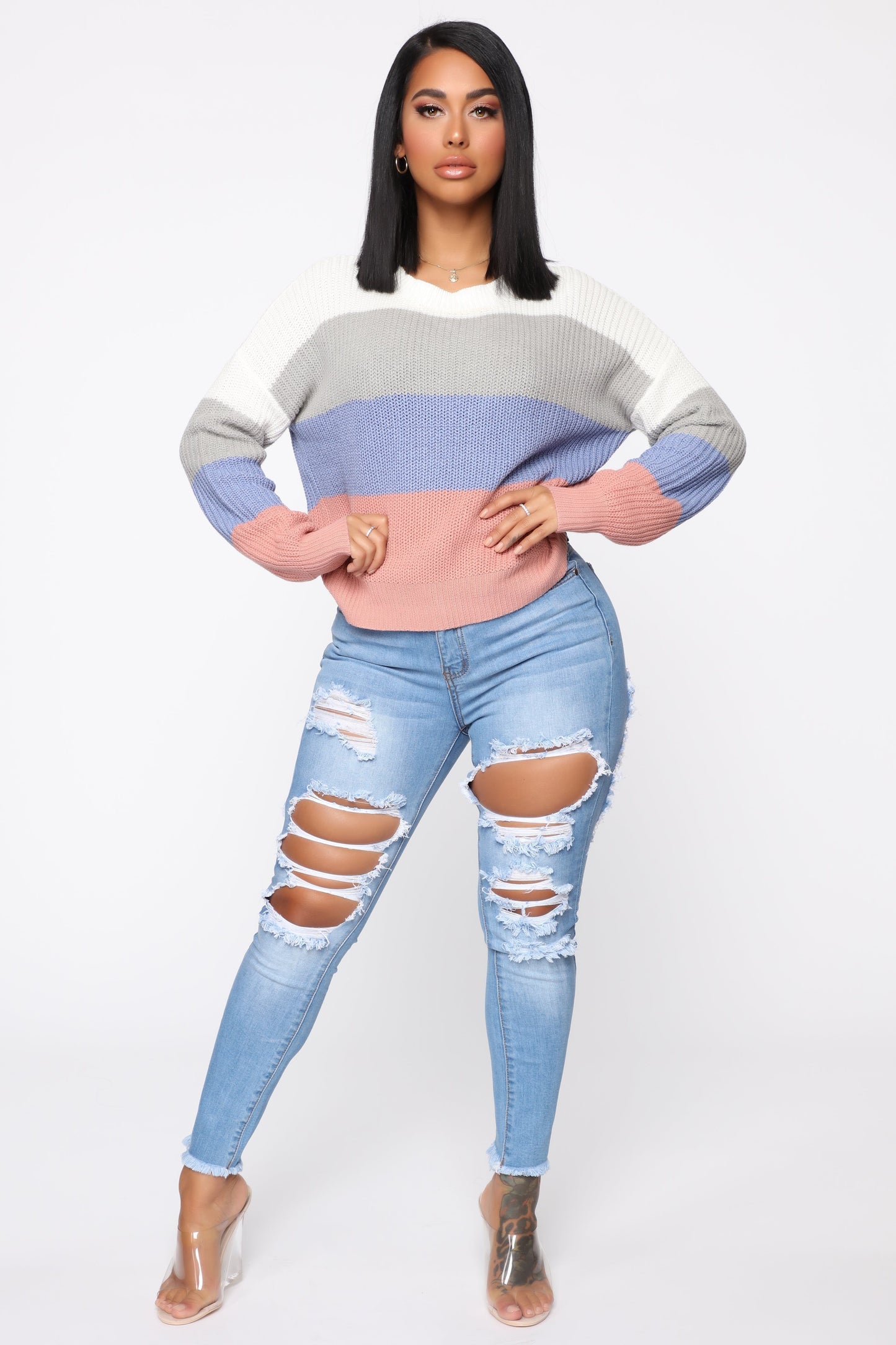 On The Way Sweater - Ivory/combo