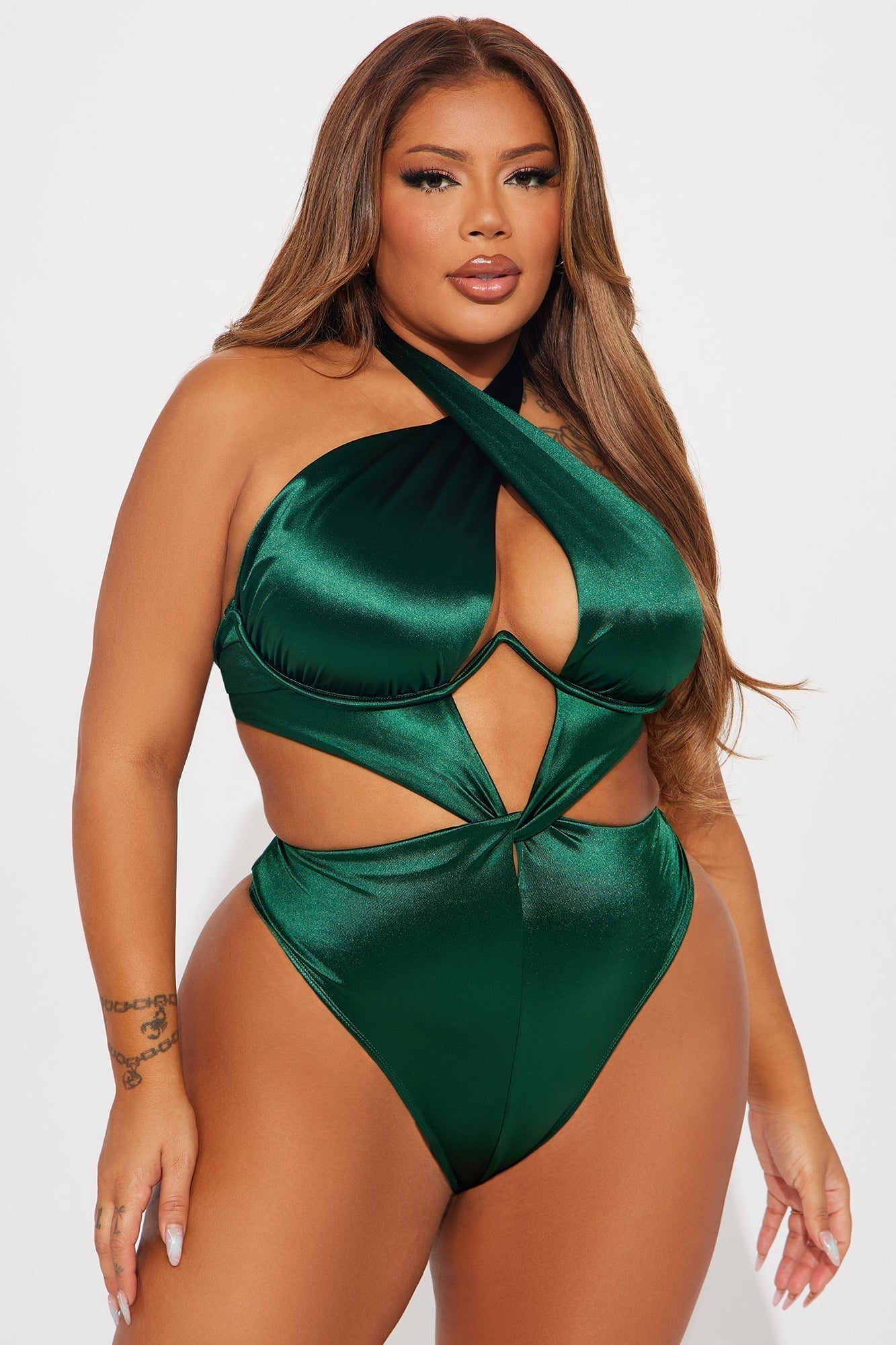 Kailen Underwire Twist 1 Piece Swimsuit - Emerald
