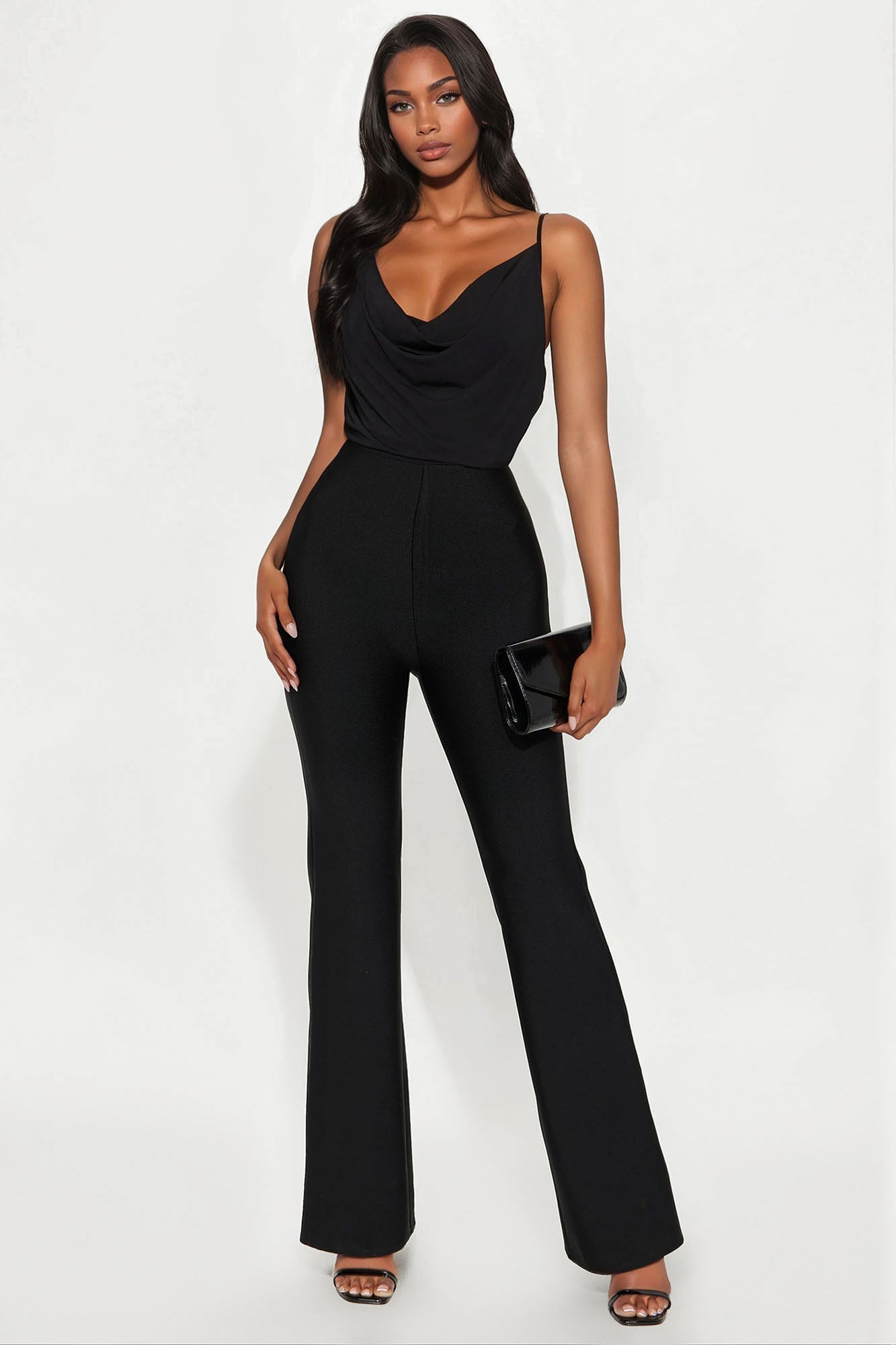 Come A Bit Closer Bandage Jumpsuit - Black