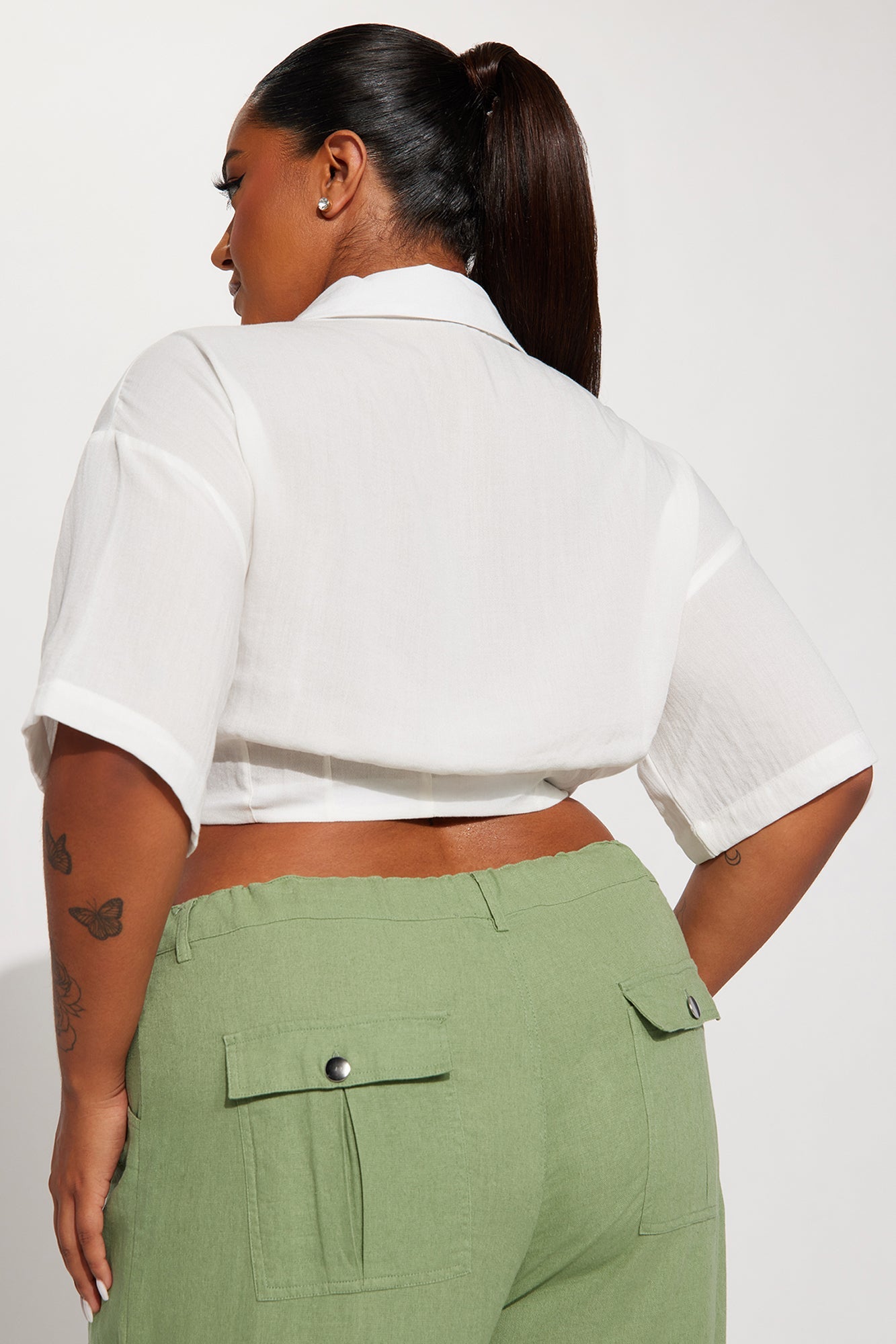 In The Right Zone Linen Top - Ivory