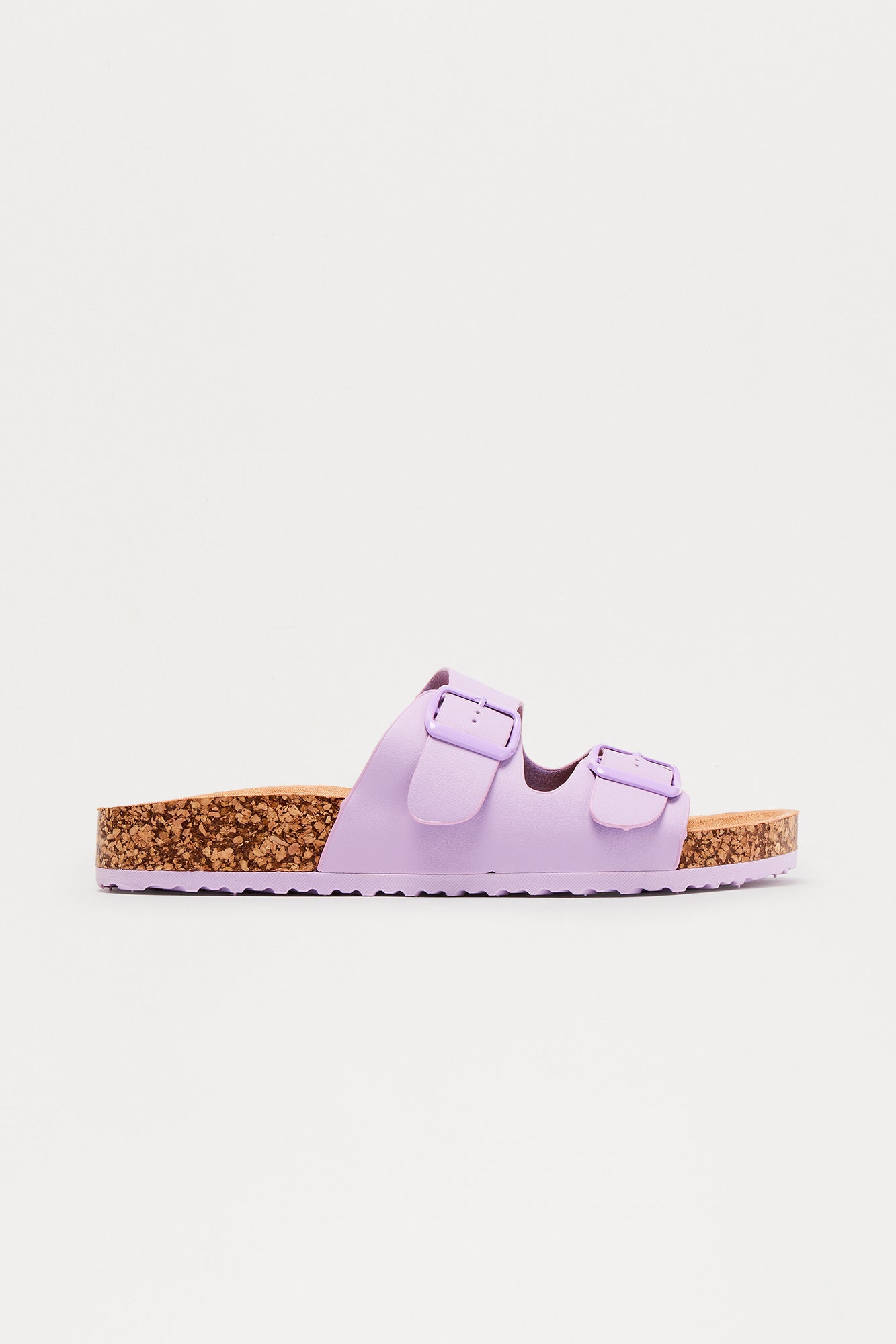 Adriana Buckle Slides - Purple