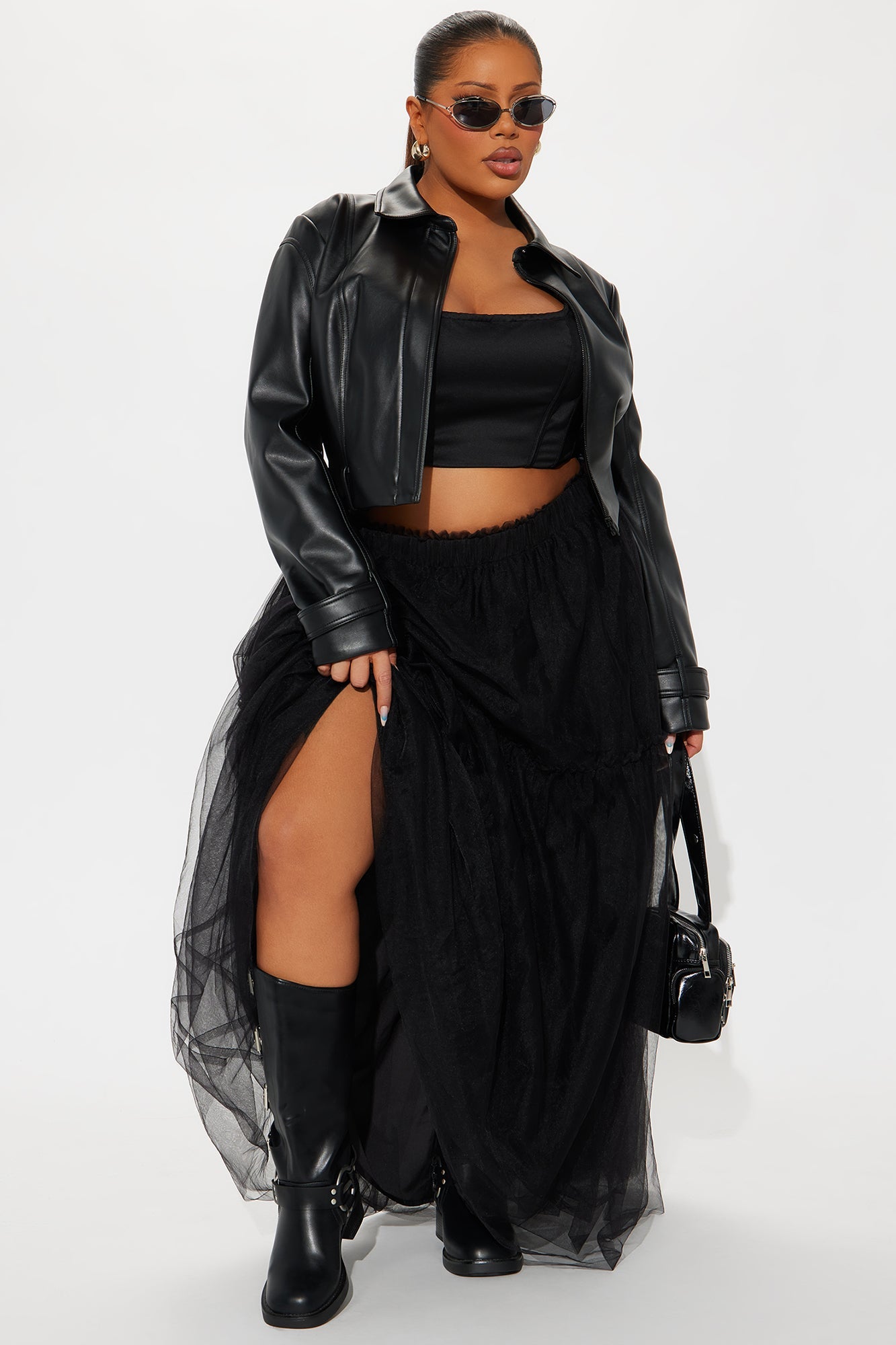 Vivian Sheer Tulle Maxi Skirt - Black
