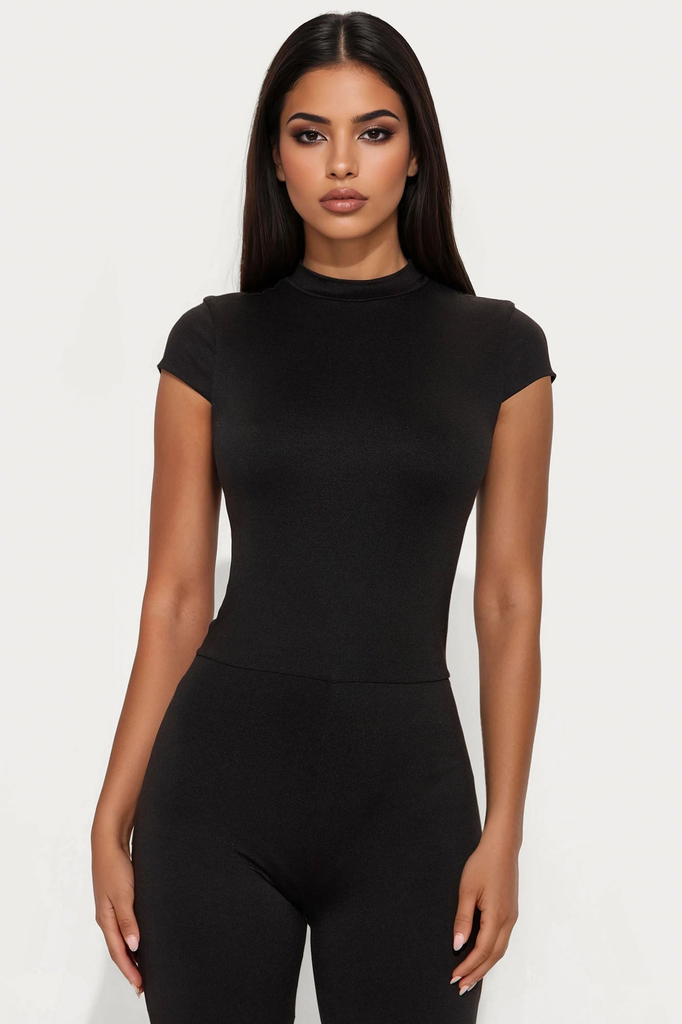 Savanna Short Sleeve Open Back Jumpsuit - Black