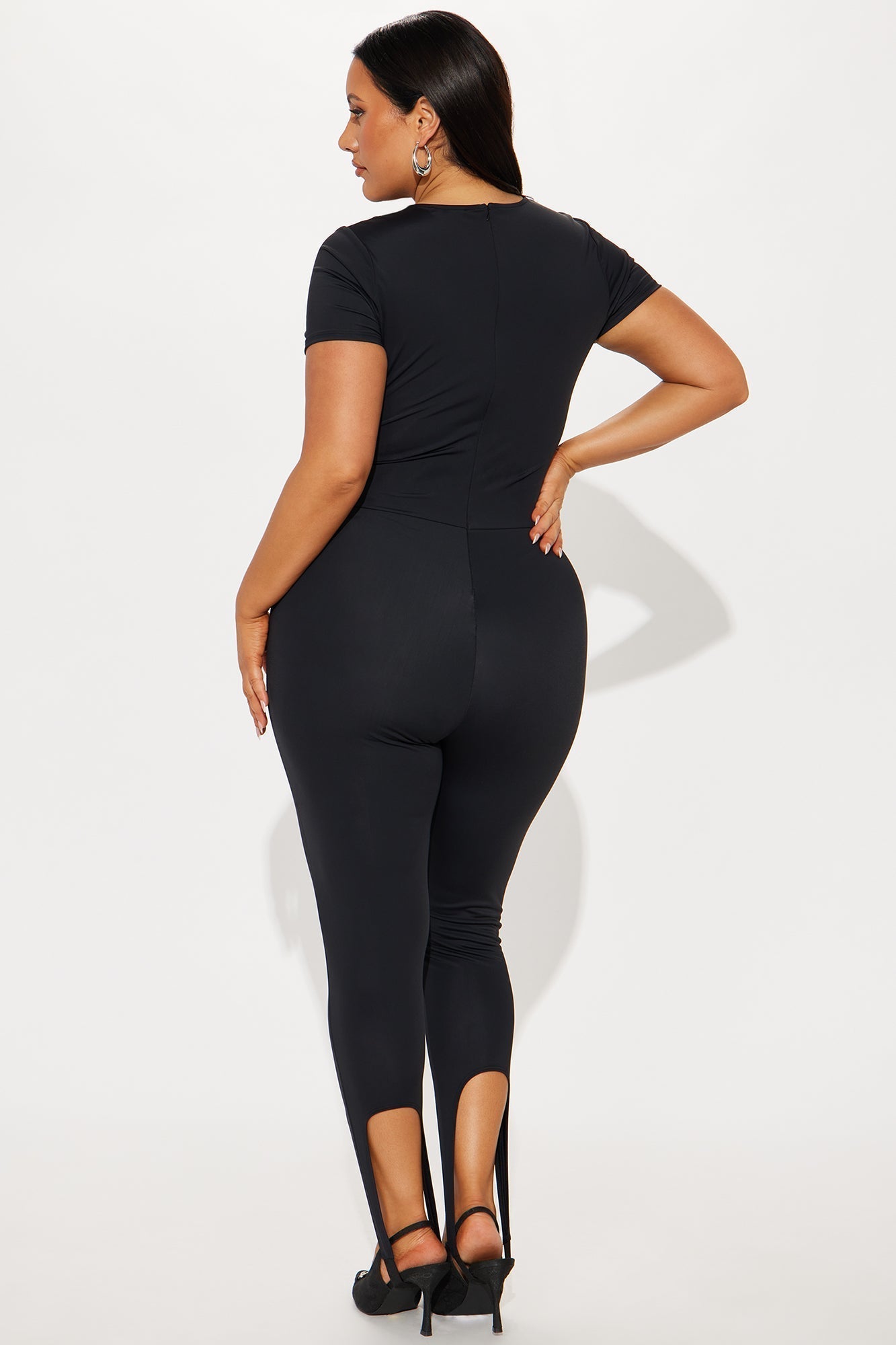 Elahni Short Sleeve Capri Jumpsuit - Black