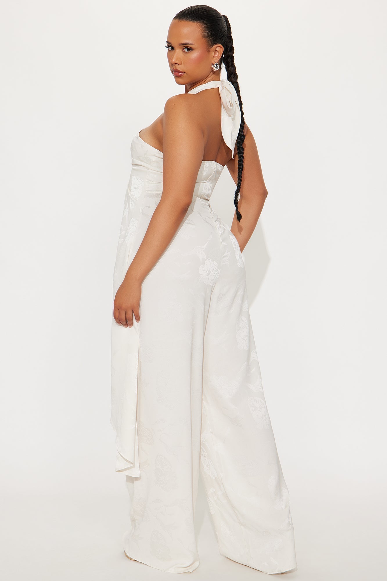Take Me With You Satin Jumpsuit - Champagne