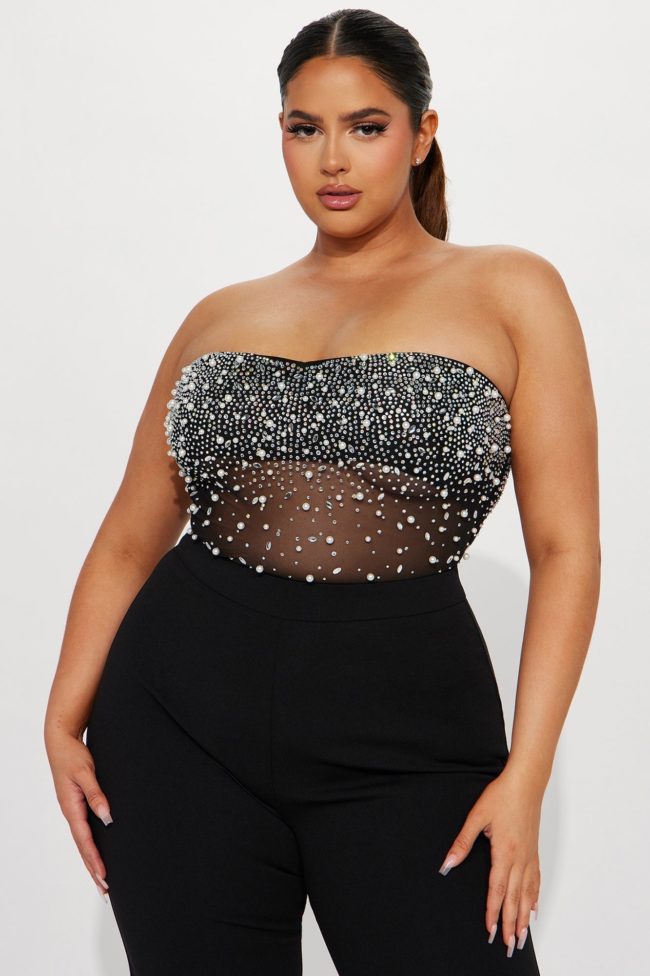 Dream Girl Embellished Jumpsuit - Black