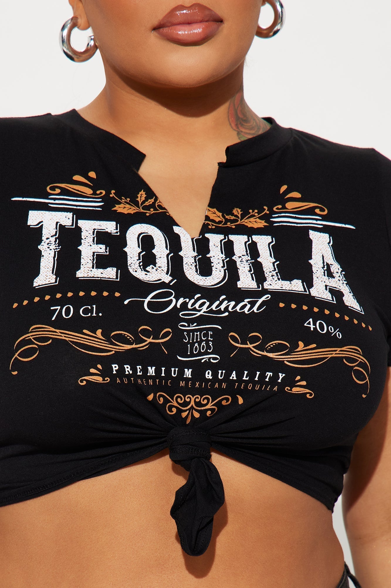 Shots Of Tequila Baby Tee - Black