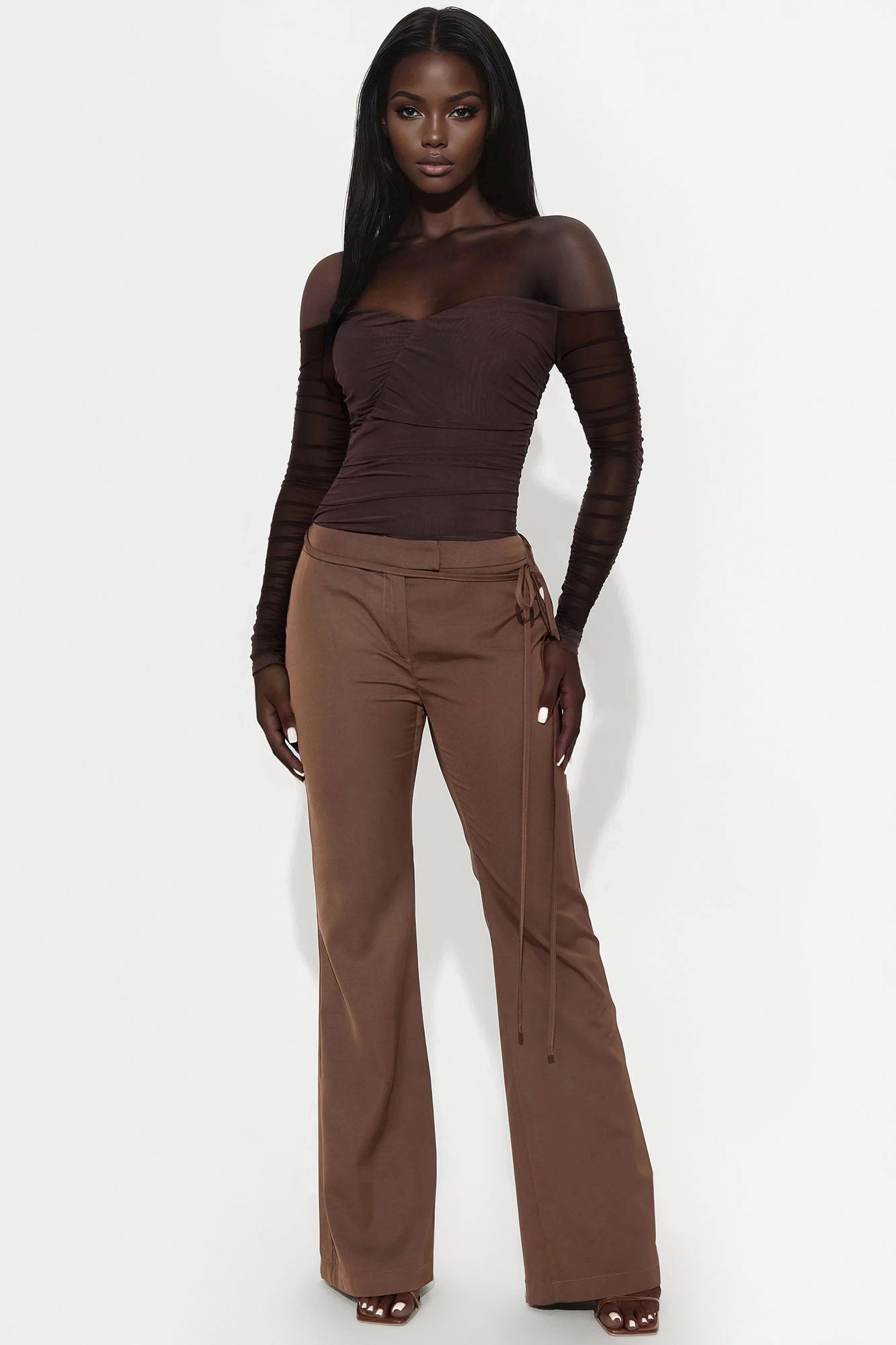 A Hot Mesh Bodysuit - Chocolate