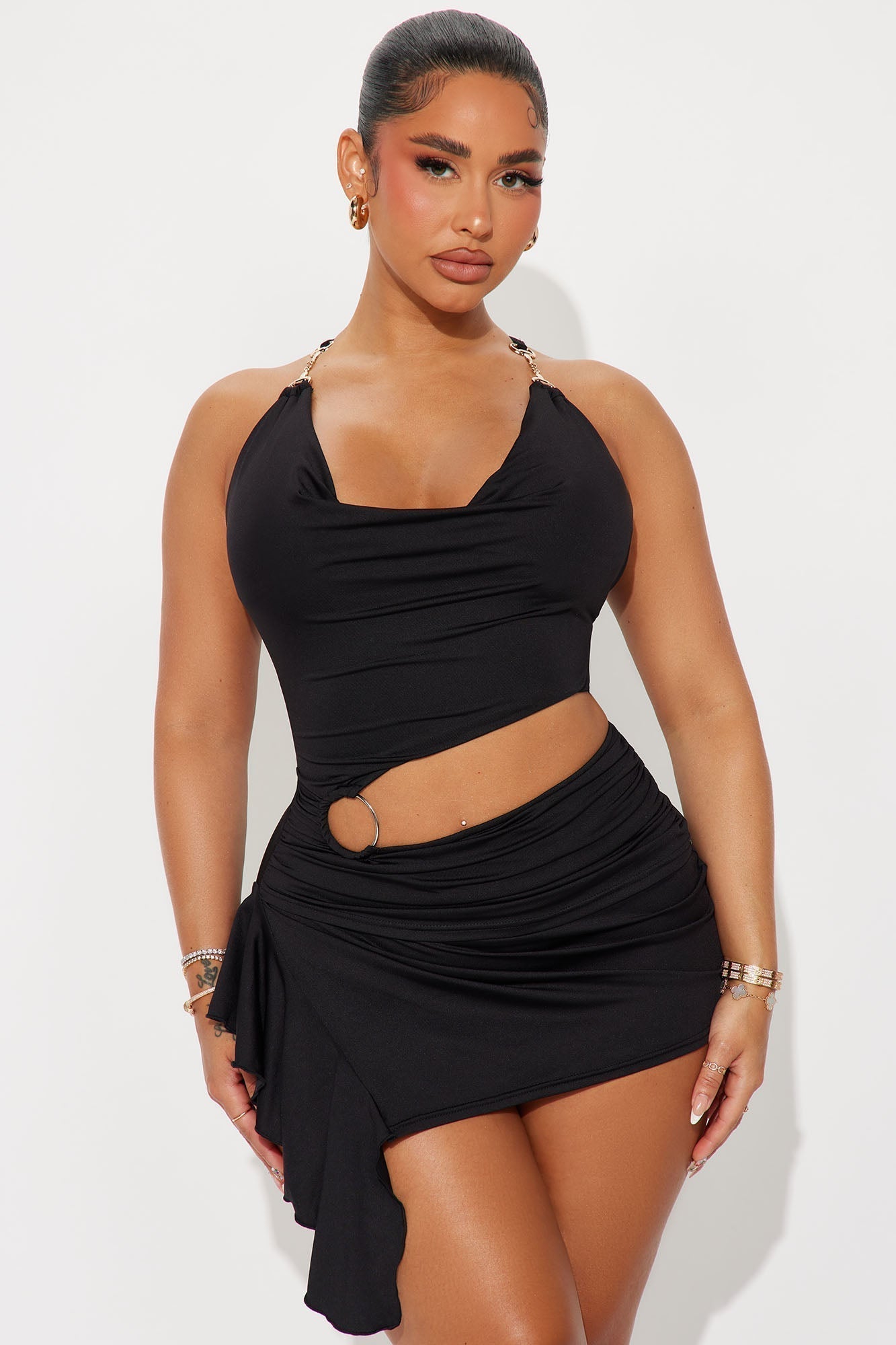 Valentina Micro Mini Dress - Black