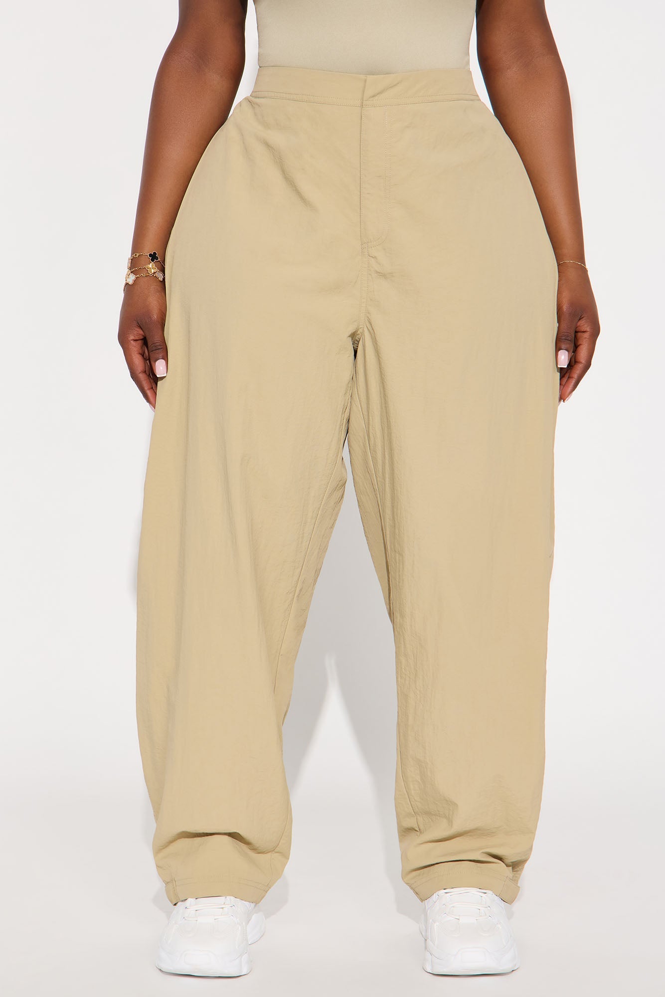Nylon Windbreaker Pant - Taupe