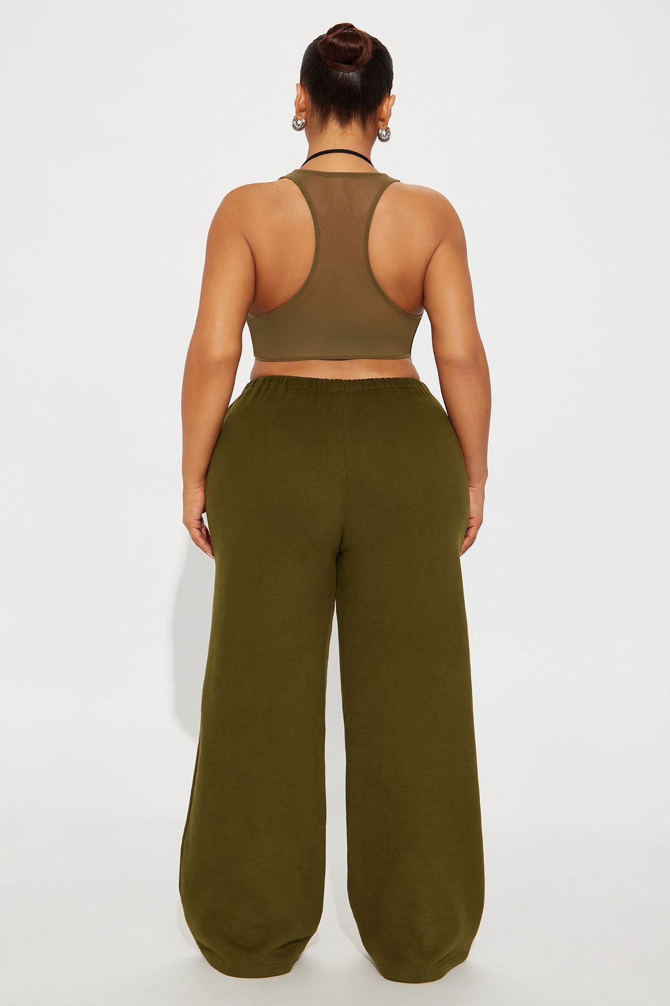 French Terry Drawstring Sweat Pant - Olive