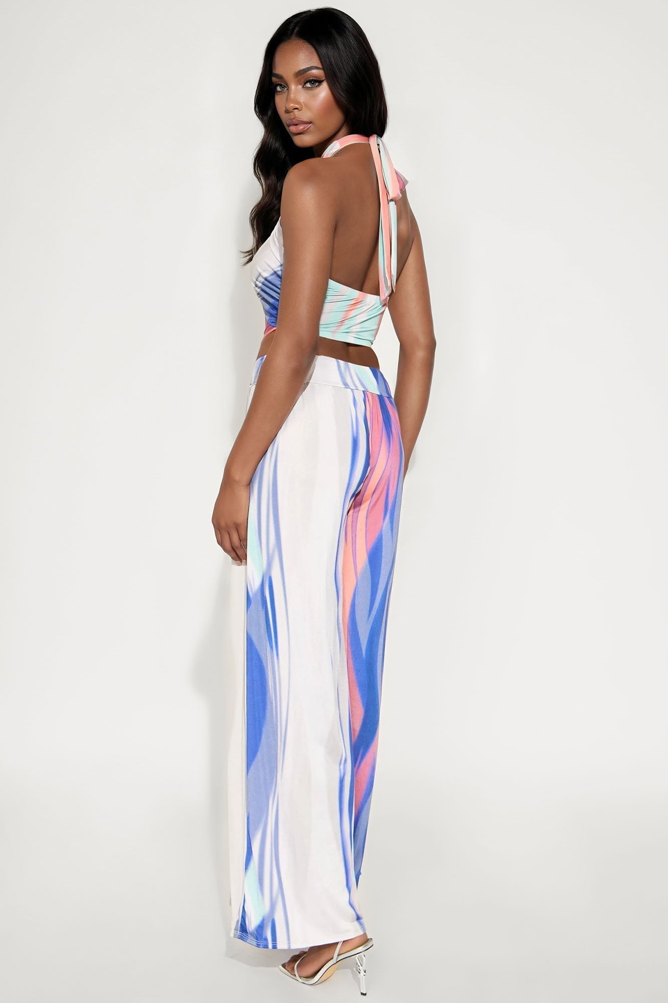 Monica Halter Jumpsuit - Mint/combo