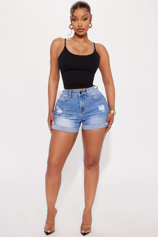 Sand And Sun Denim Shorts - Light Wash