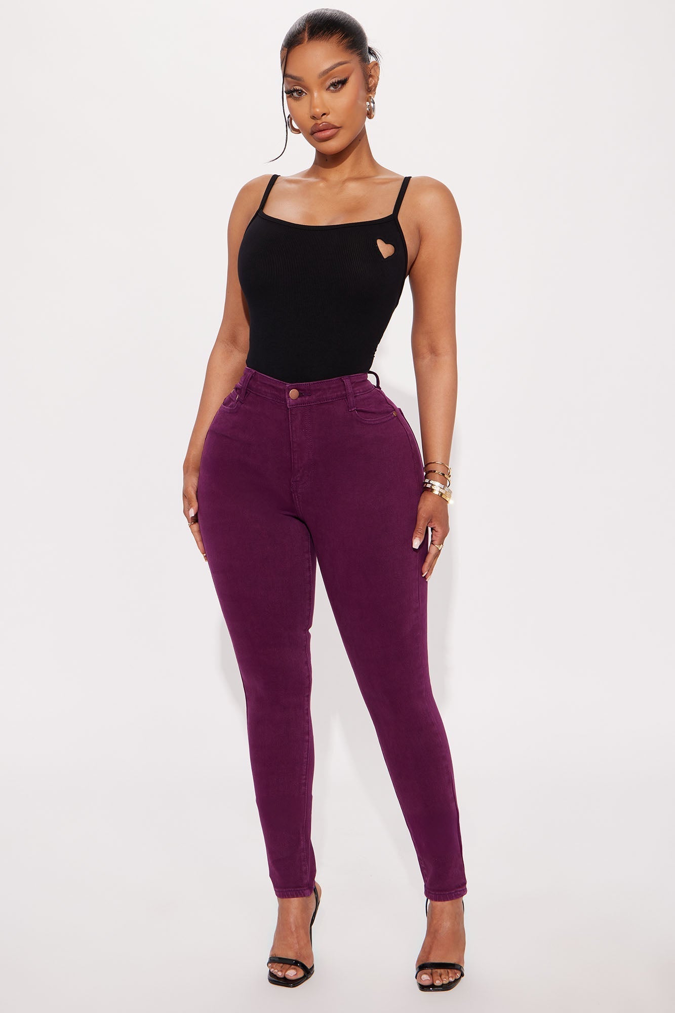 Heart Break Ribbed Bodysuit - Black