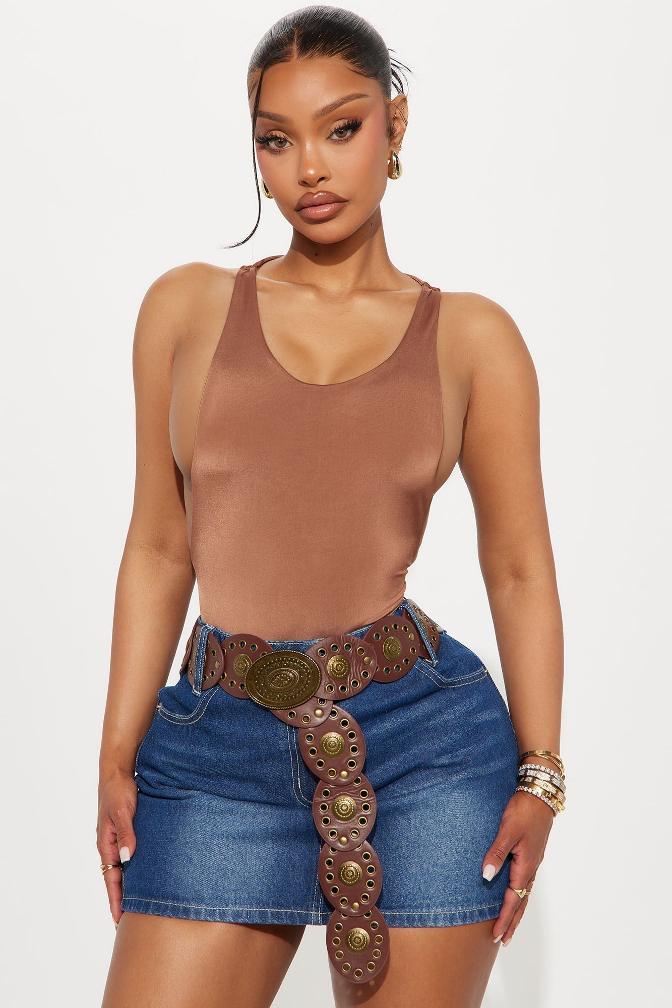 Martina Double Lined Bodysuit - Chocolate