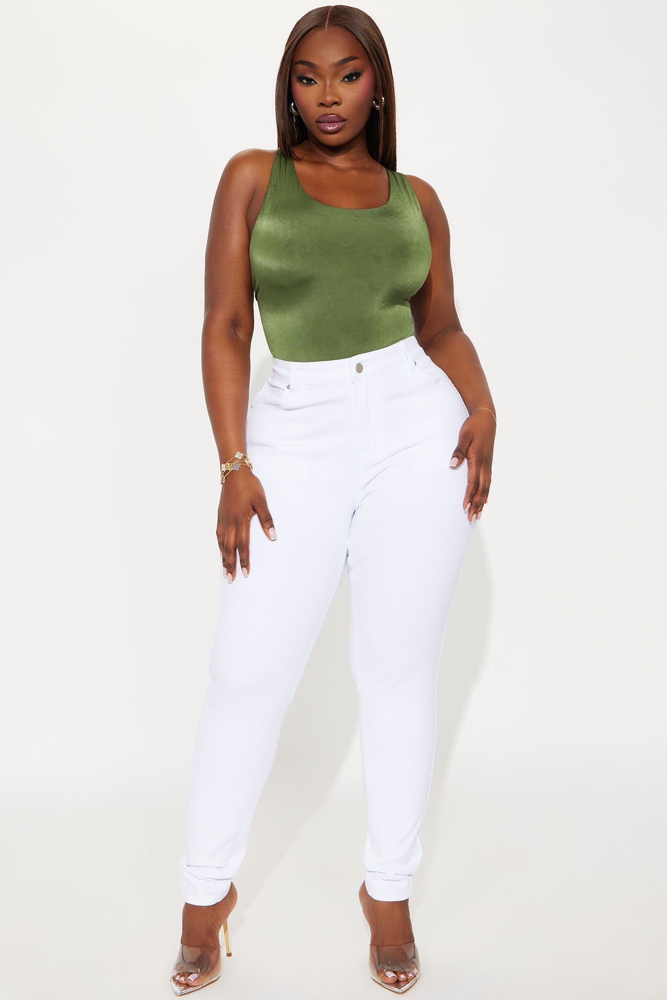 Martina Double Lined Bodysuit - Olive