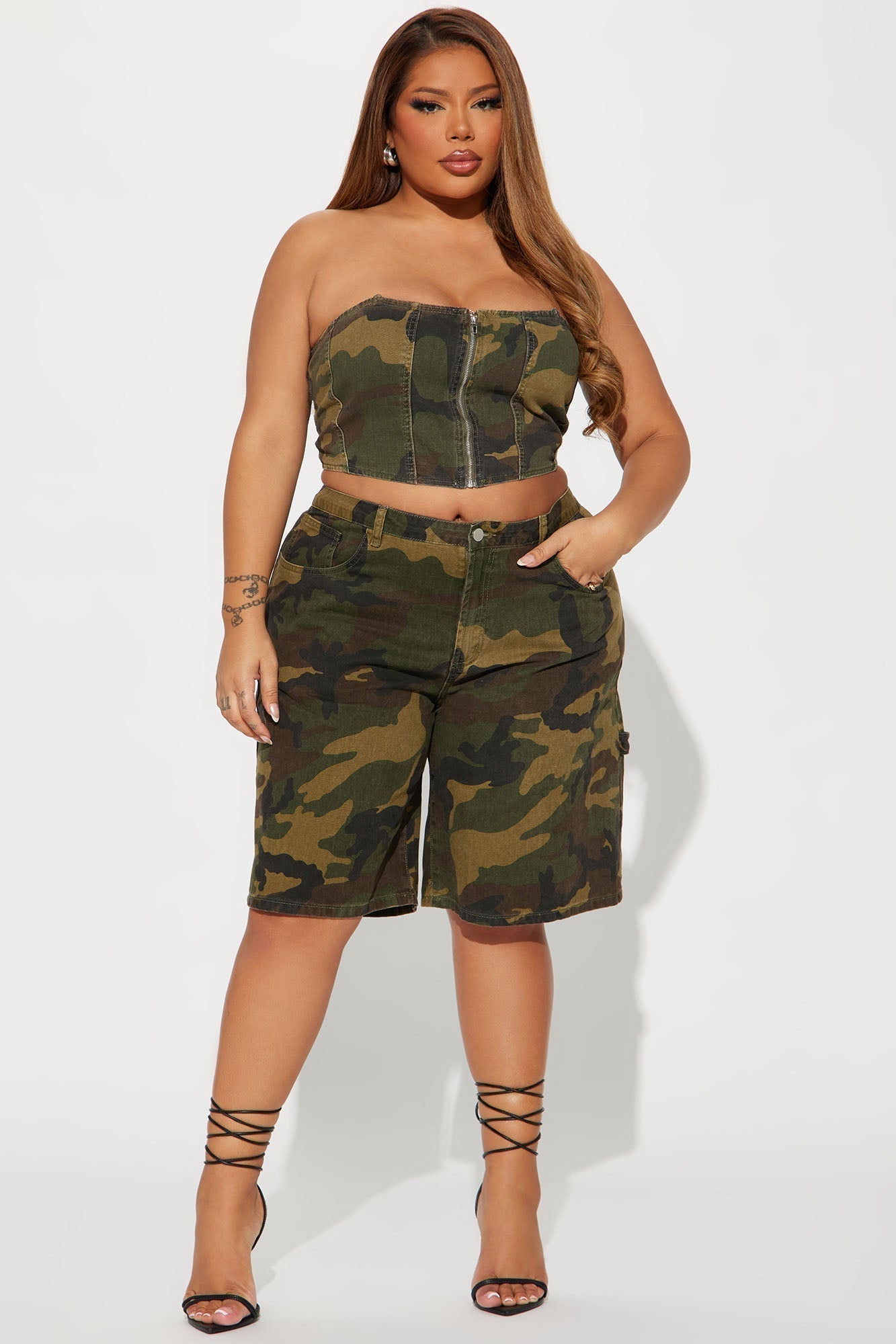 Under Control Camo Bermuda Short - Olive/combo