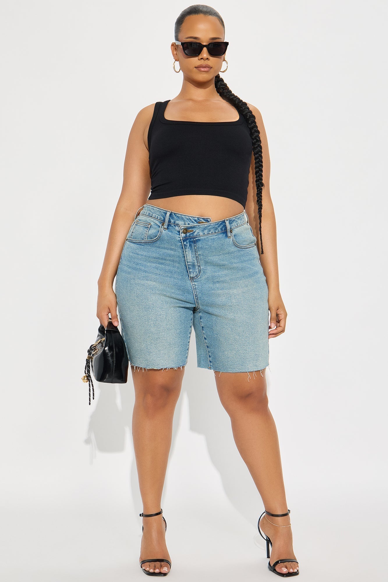 Lydie Crossover Bermuda Shorts - Vintage Wash