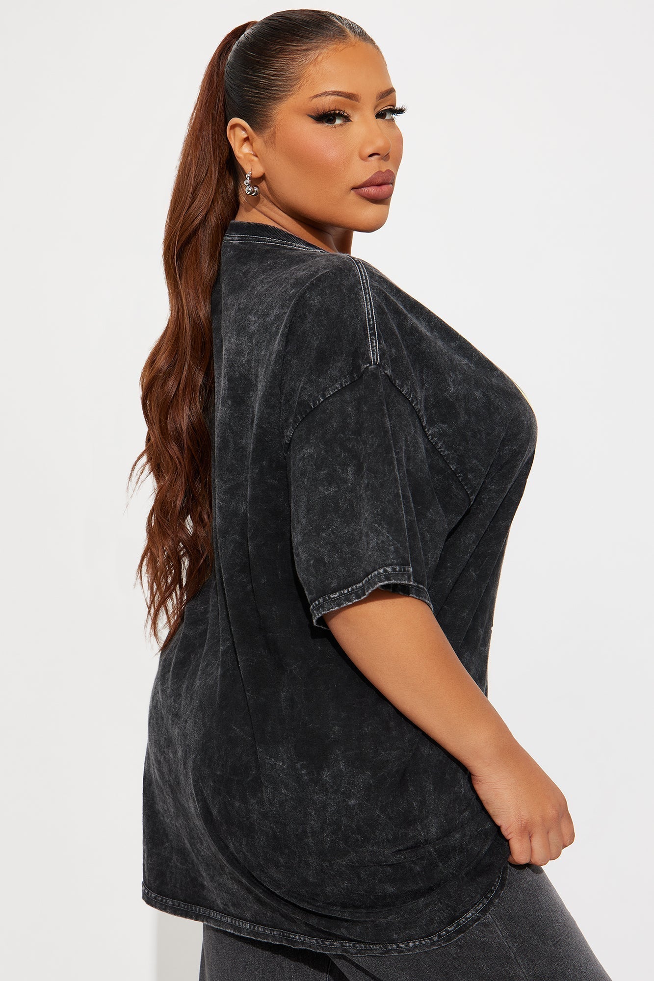 Endless Love Washed Oversized Tee - Black
