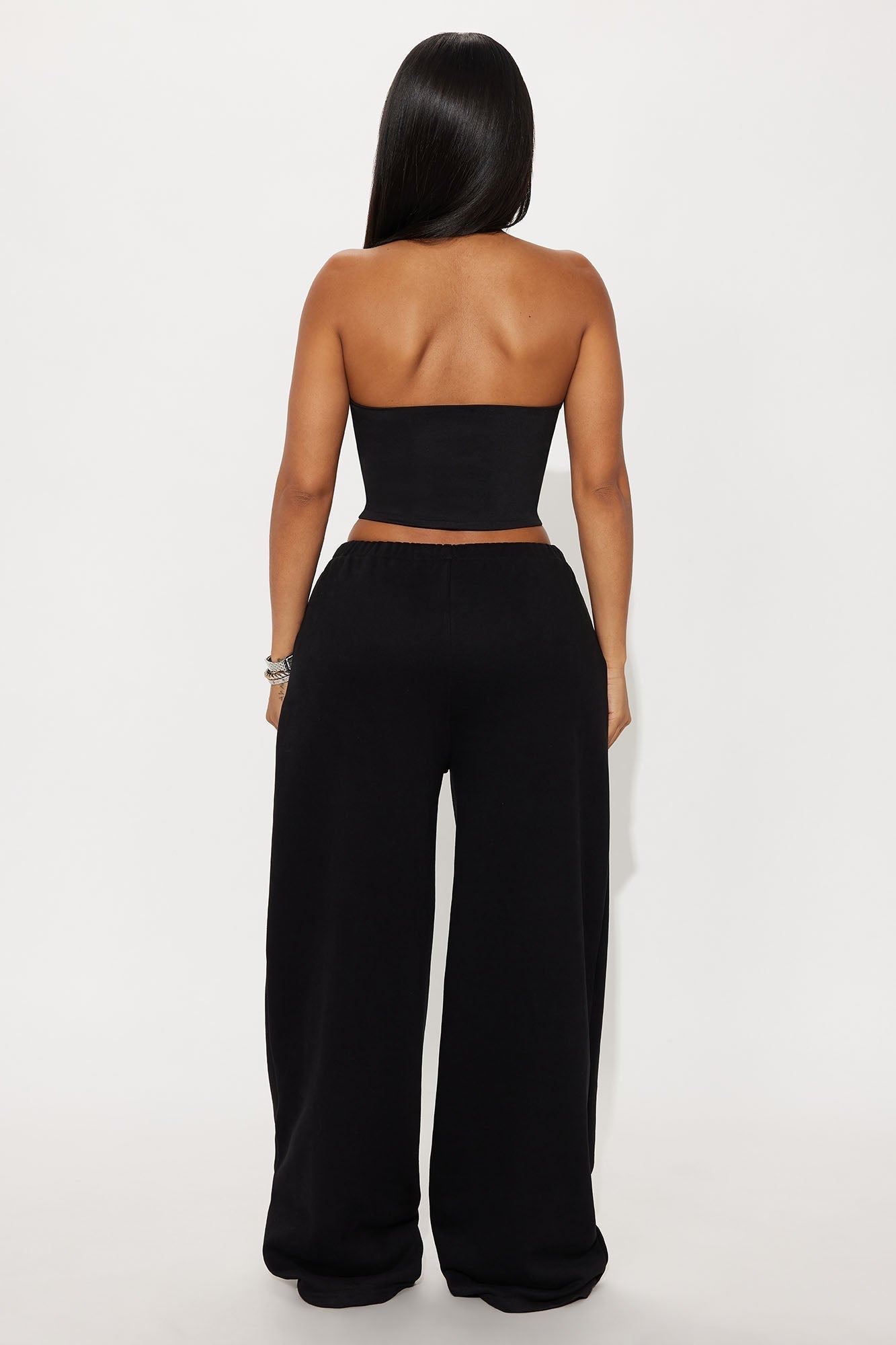 Contour Double Lined Cropped Halter Top - Black