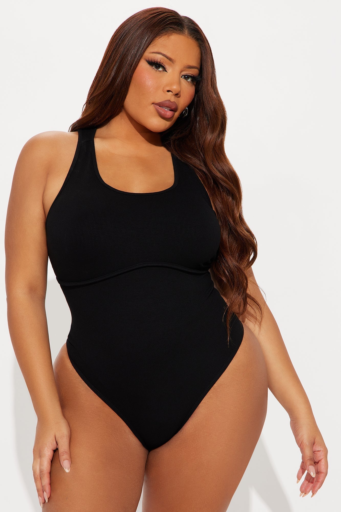 Arizona Ribbed Racerback Bodysuit - Black